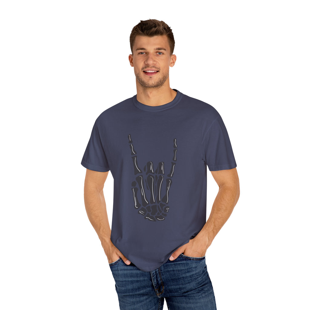 Skeleton Hand Rock On T-Shirt, Music Lover Apparel, Unisex Graphic Tee, Festival Outfit, Halloween Costume, Soft Cotton Shirt