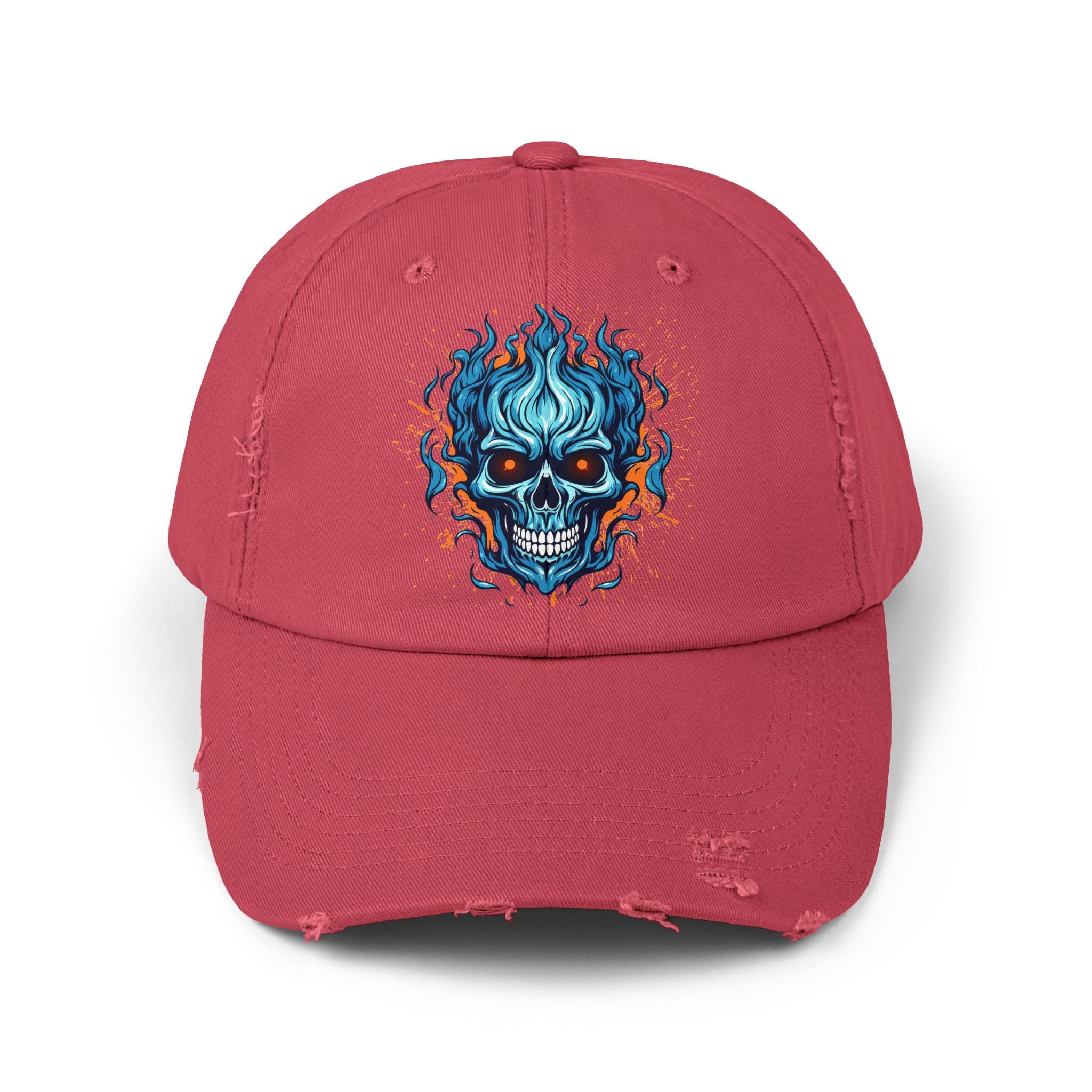 Distressed Skull Cap for Unisex, Casual, Trendy Hat, Gift for Him/Her, Emo Style, Festival Accessory