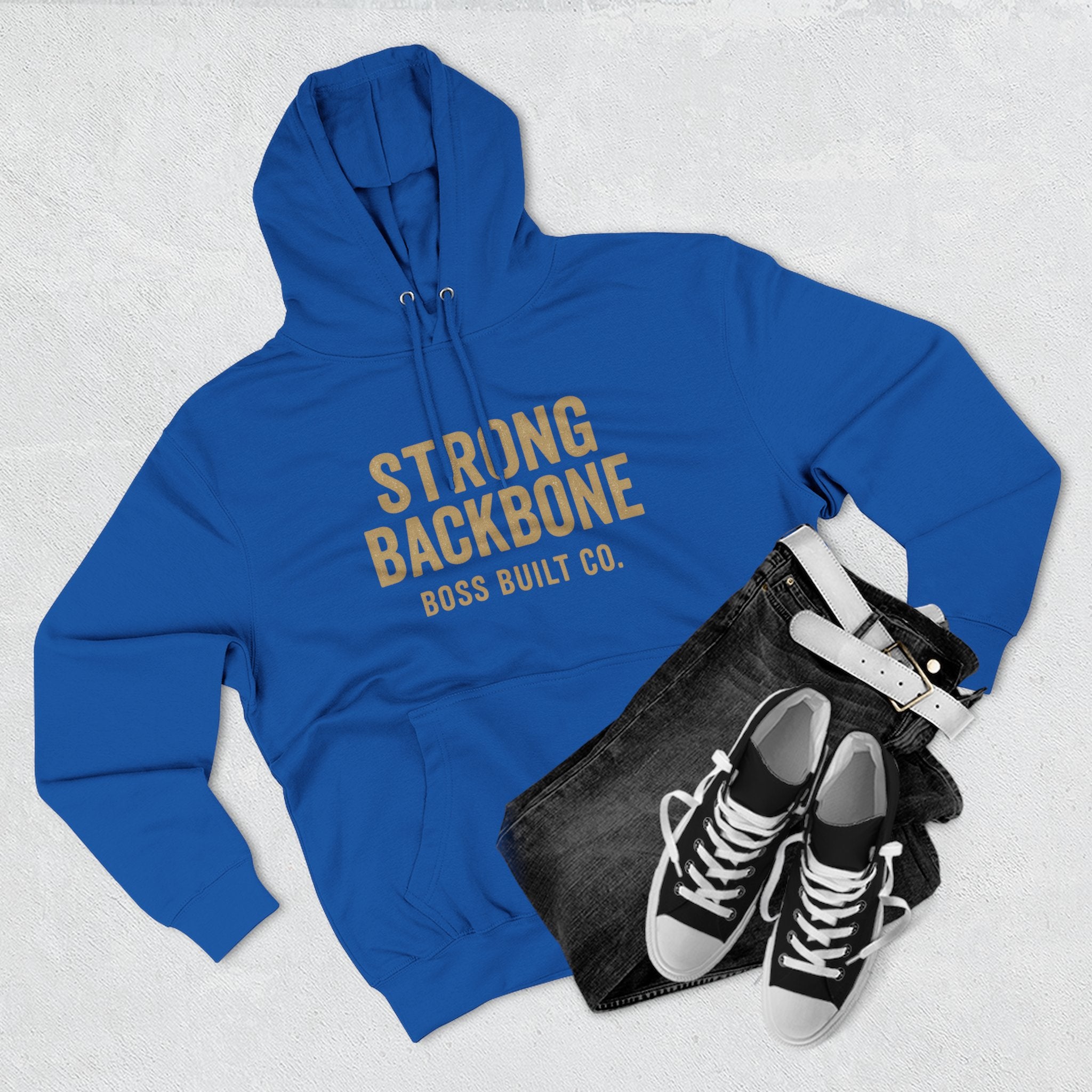 Strong Backbone Hoodie — 'Boss Built Co.' Vintage Fitness Hoodie