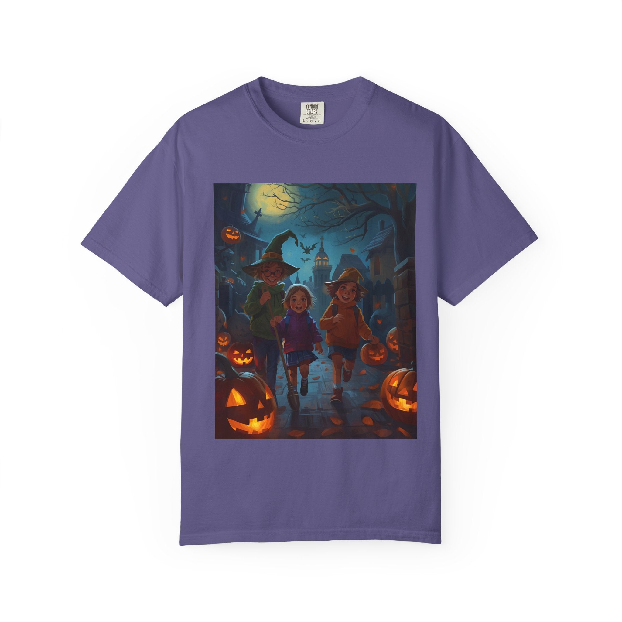 Halloween Kids T-Shirt, Spooky Season Shirt, Unisex Garment-Dyed Tee, Witch Costume Top, October Fest Apparel, Trick or Treat Shirt