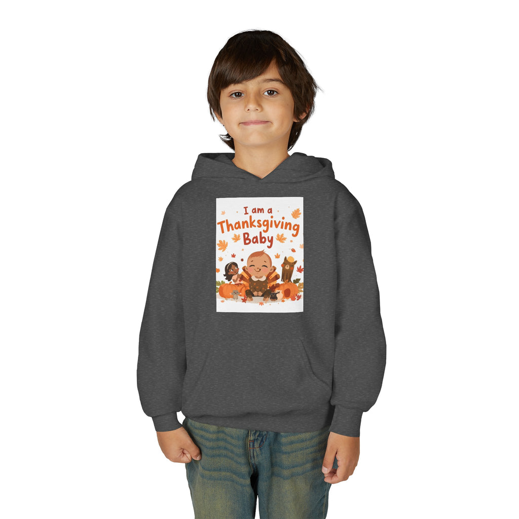 I'm A Thanksgiving Baby Youth Heavy Blend Hooded Sweatshirt