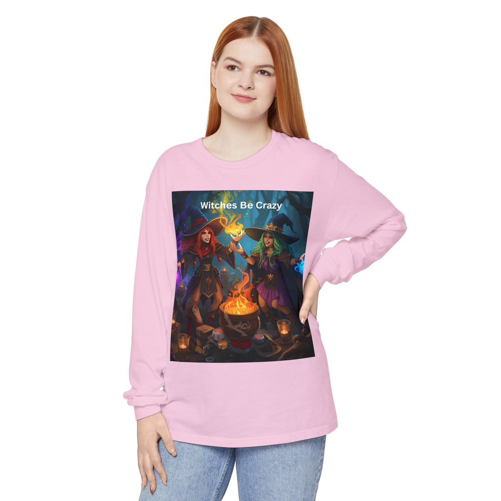 Spooky Halloween Witches Be Crazy Long Sleeve T-Shirt, Halloween Top, Witchy Apparel, Unisex Shirt, Spooky Gift, Casual Wear