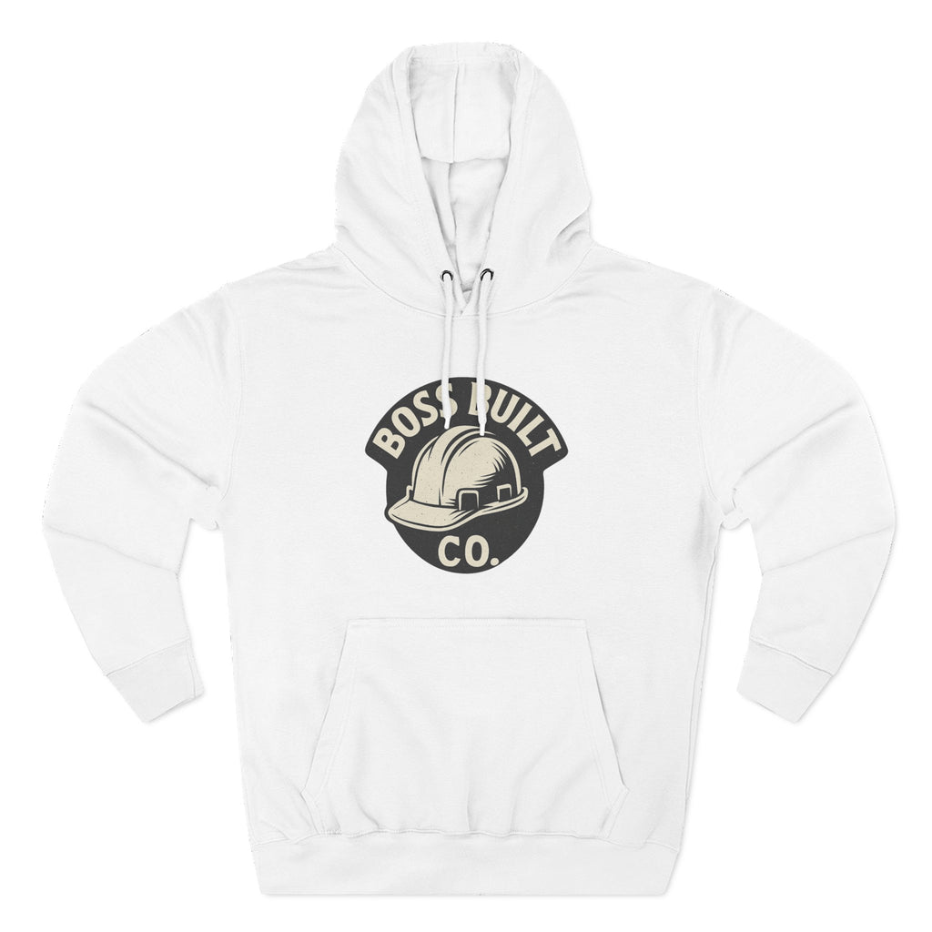 Boss Built Co. Helmet Logo Hoodie — Construction Worker Streetwear