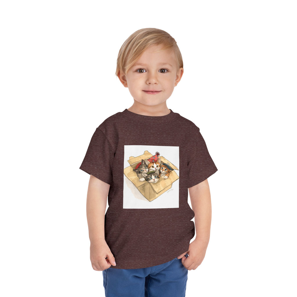 Cute Kittens In Box Toddler Short Sleeve Tee