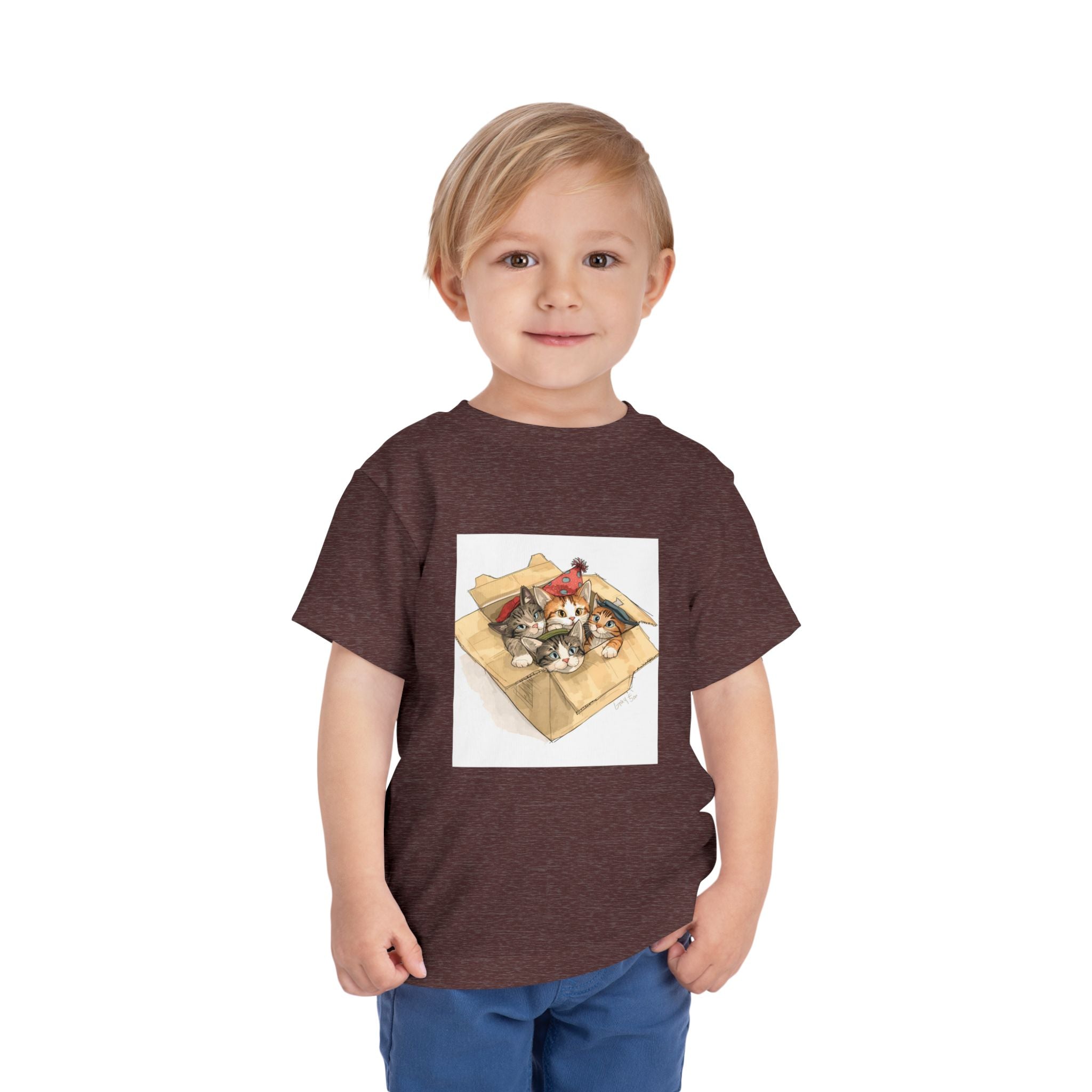 Cute Kittens In Box Toddler Short Sleeve Tee