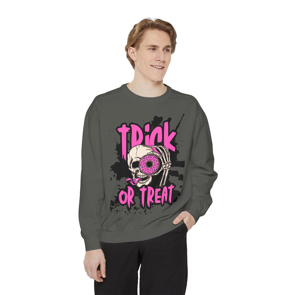 Trick or Treat Skull Unisex Garment-Dyed Sweatshirt
