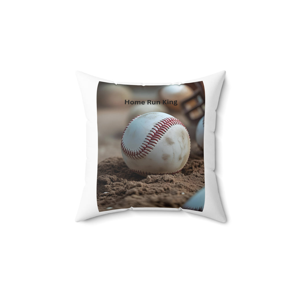Home Run King Baseball Pillow, Decorative Cushion for Sports Lovers, Gift for Coaches, Baseball Decor, Sports-themed Home Accent