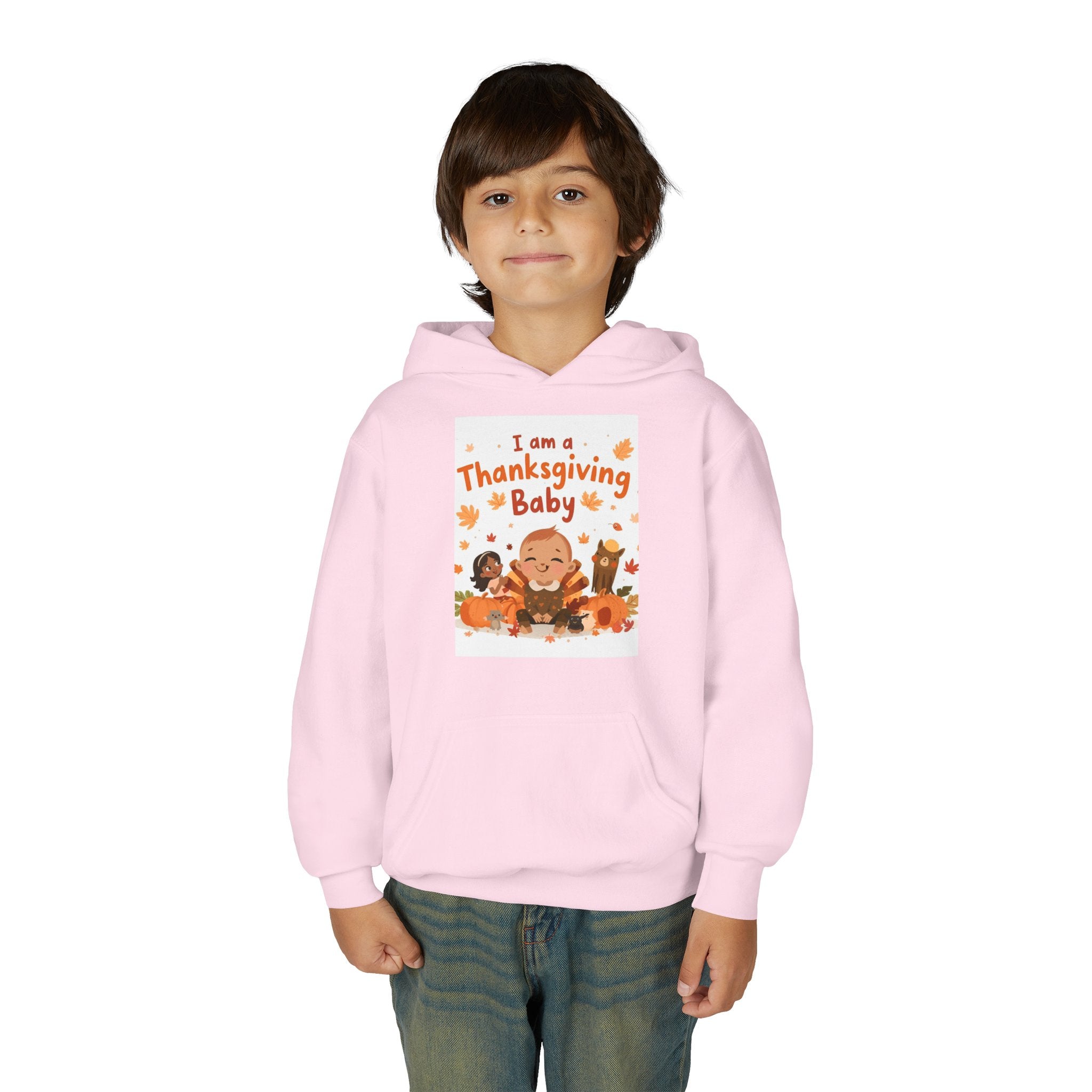 I'm A Thanksgiving Baby Youth Heavy Blend Hooded Sweatshirt