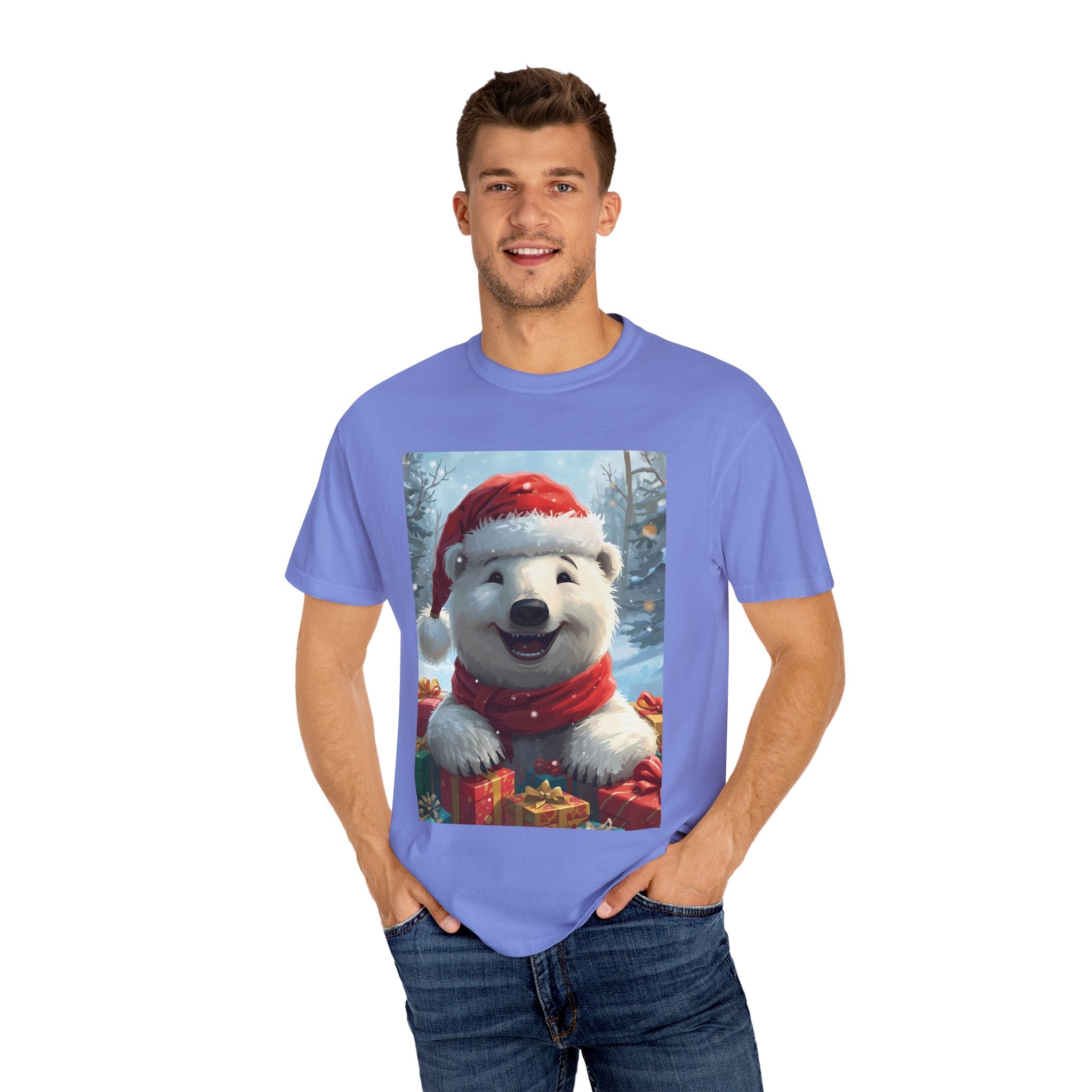 Christmas Polar Bear T-Shirt, Holiday Tee, Winter Apparel, Gift For Animal Lovers, Festive Casual Wear