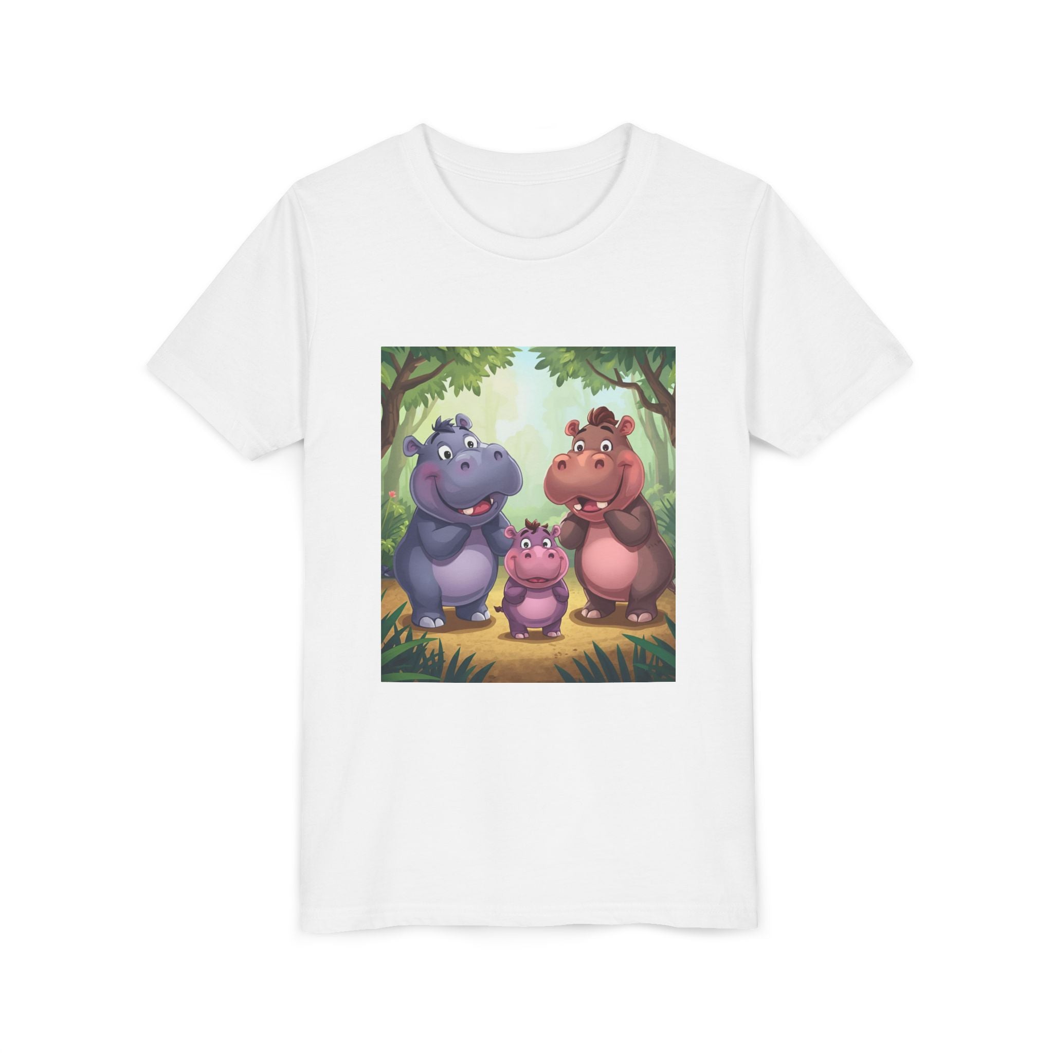 Hippo Cute Youth Short Sleeve Tee