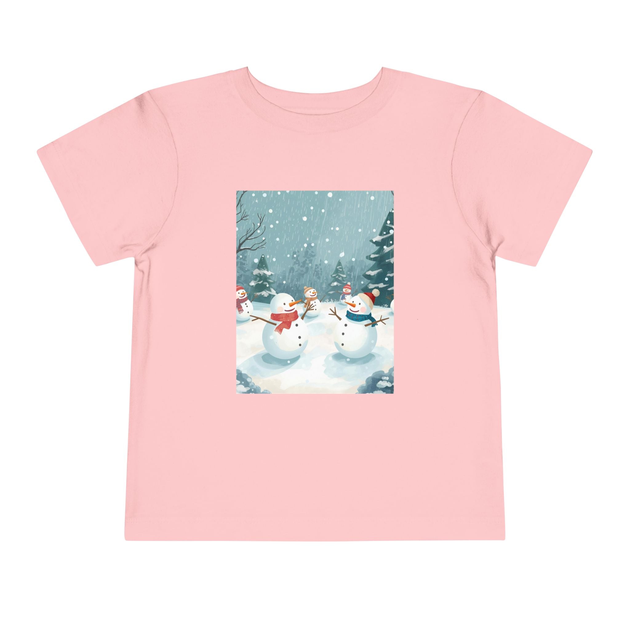 Festive Christmas Snowman Toddler Short Sleeve Tee