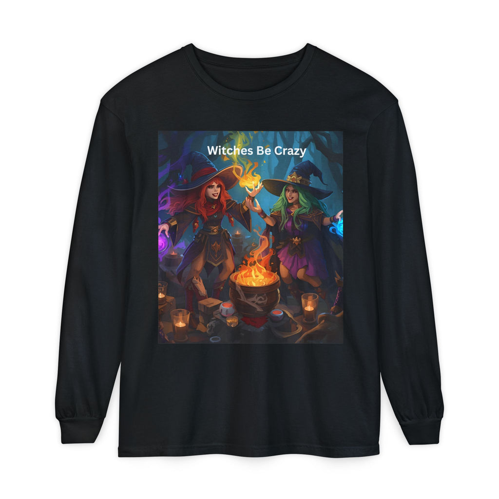 Spooky Halloween Witches Be Crazy Long Sleeve T-Shirt, Halloween Top, Witchy Apparel, Unisex Shirt, Spooky Gift, Casual Wear
