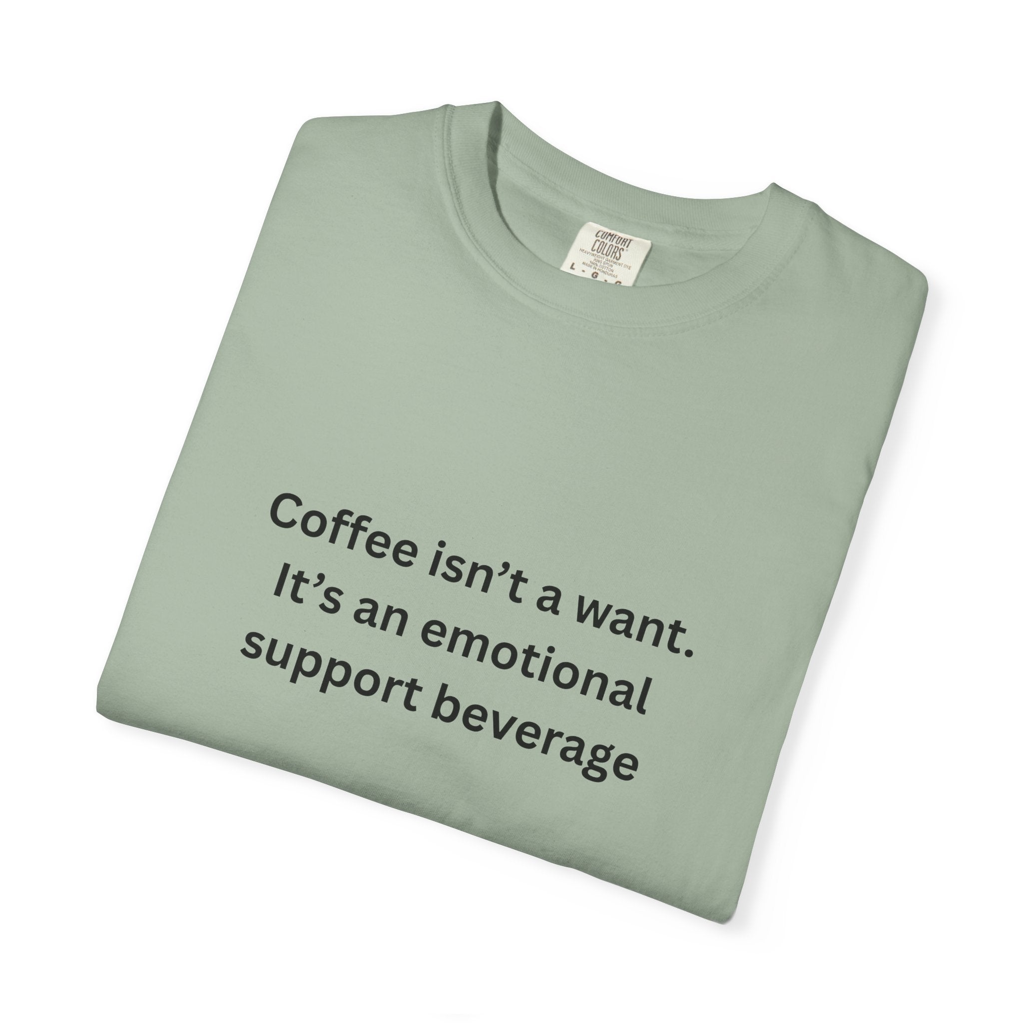 Emotional Support Coffee T-Shirt, Funny Coffee Tee, Gift for Coffee Lovers, Unisex Relaxed T-Shirt, Humor Apparel, Casual Wear