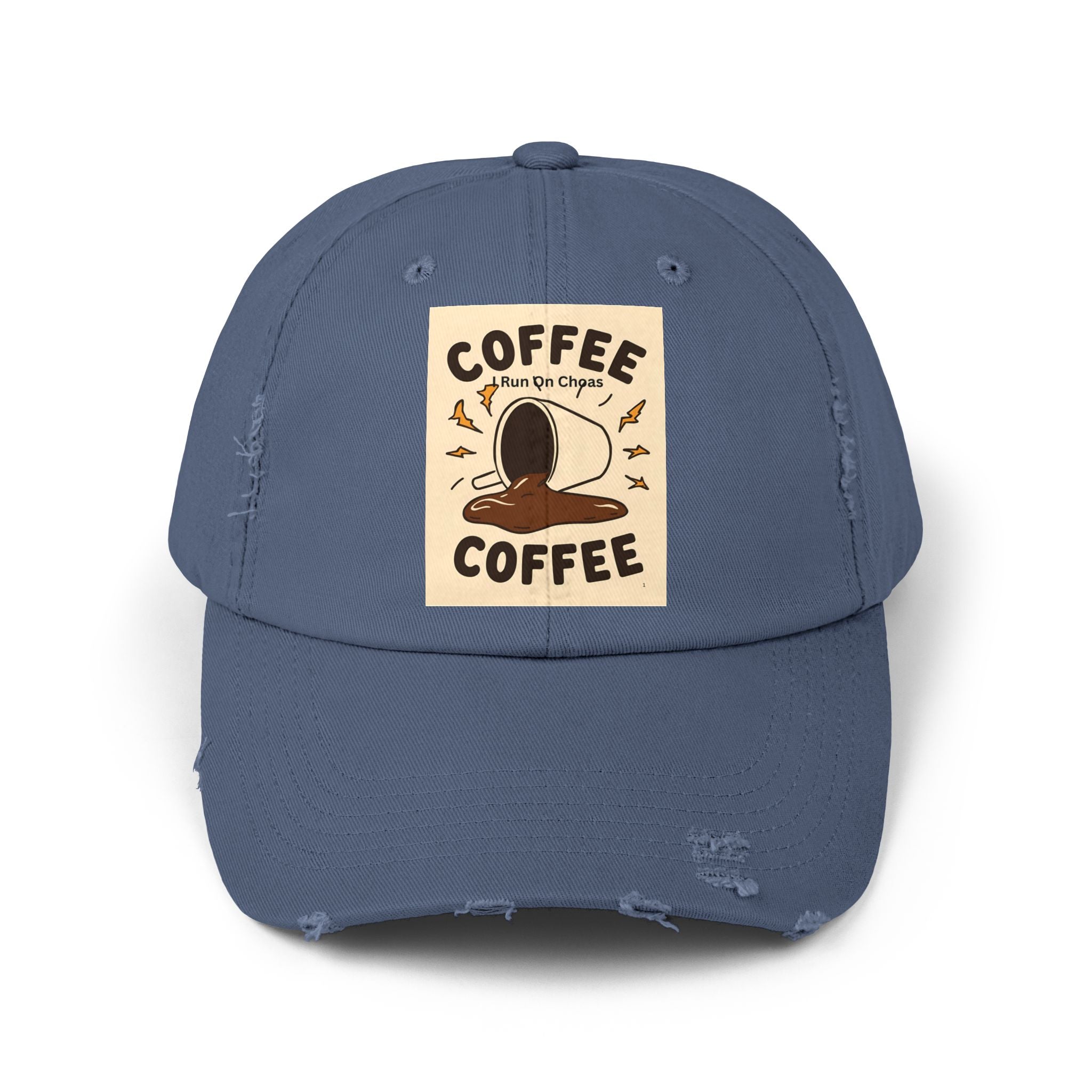 Coffee Coffee Unisex Distressed Cap