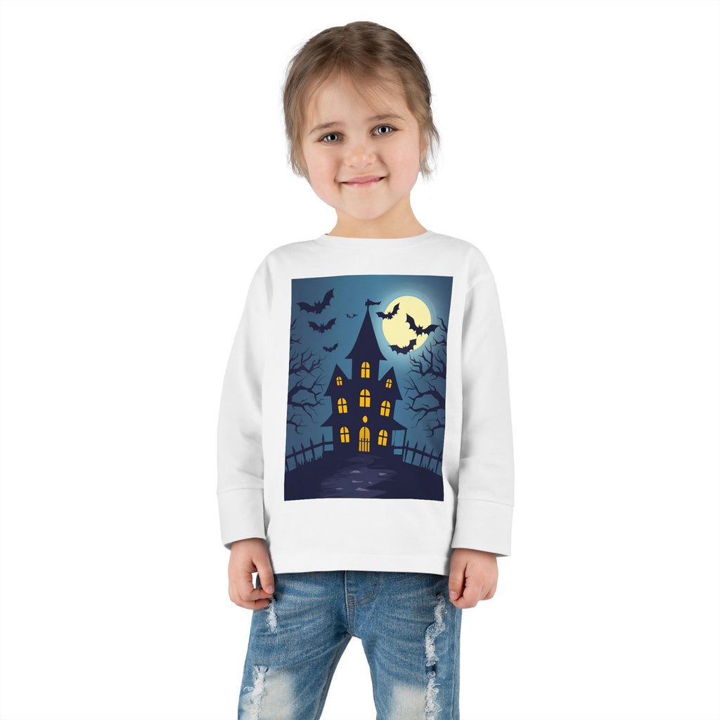 Halloween Haunted House Toddler Halloween Long Sleeve Tee, Spooky Haunted House Shirt, Kids Halloween Costume Top, Fall Festive Apparel, Trick or Treat Clothing