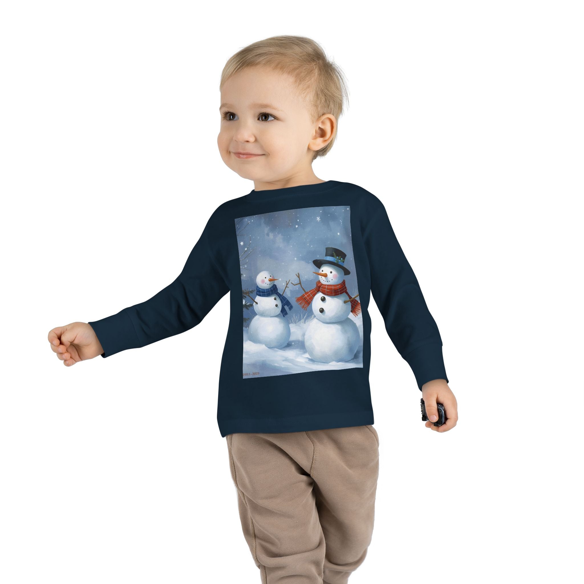 Christmas Snowman Family Toddler Long Sleeve Tee