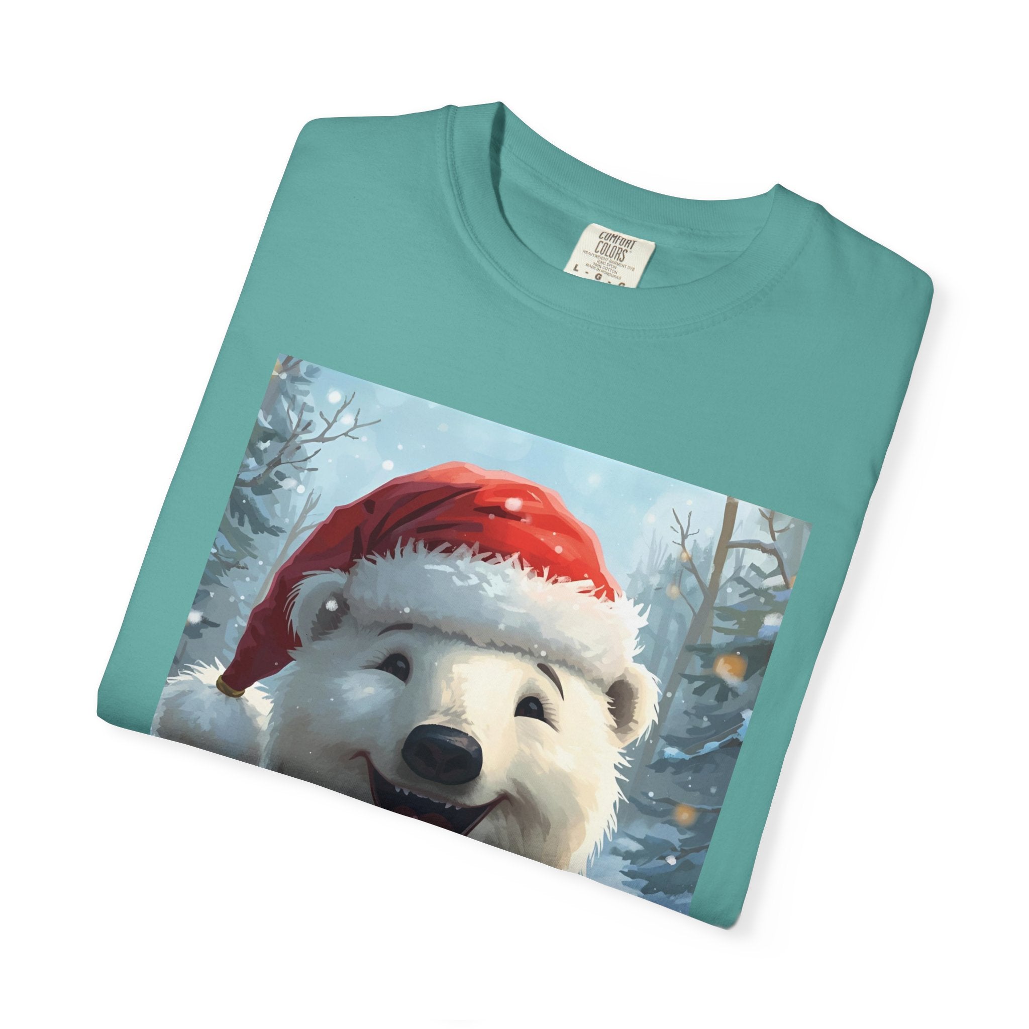 Christmas Polar Bear T-shirt, Holiday Tee, Unisex Gift Shirt, Winter Apparel, Cute Animal T-shirt