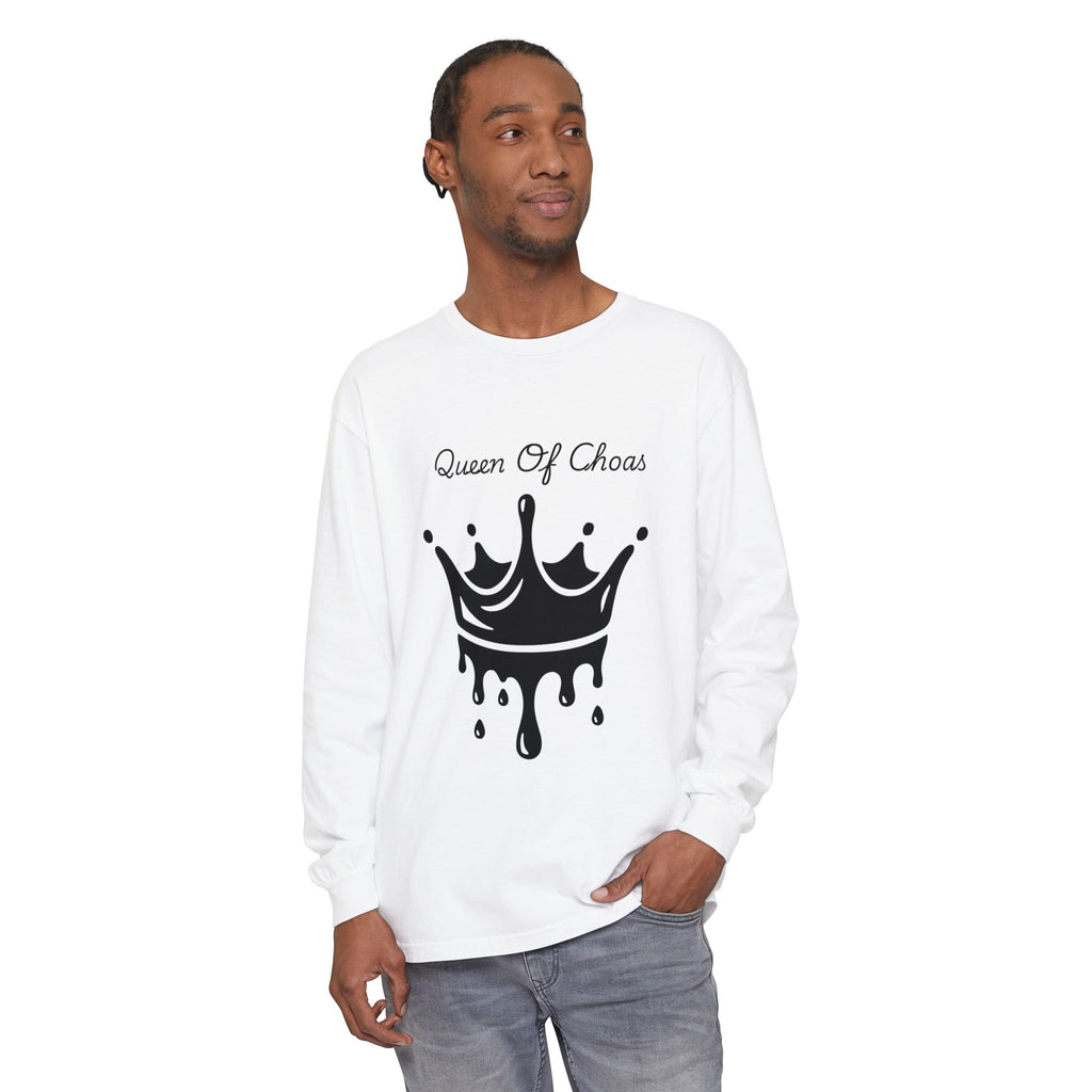 Queen of Chaos Long Sleeve T-Shirt - Stylish Unisex Apparel for Creative Souls, Casual Wear, Gift for Her, Birthday, Everyday Style