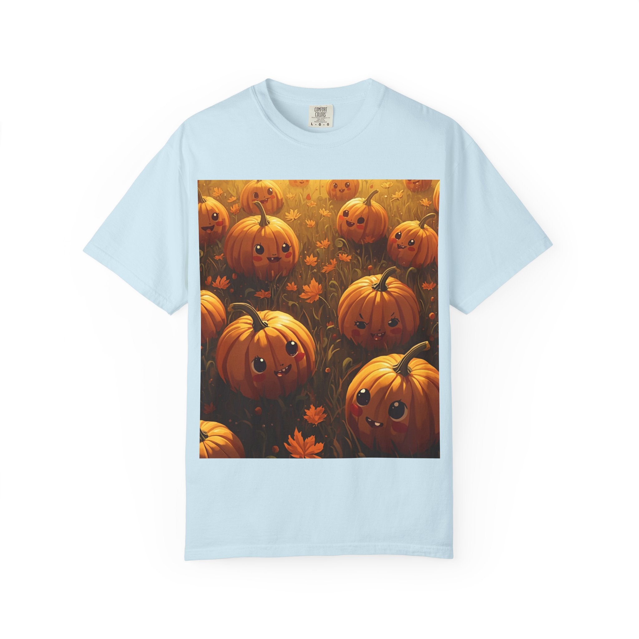 Cute Pumpkin Graphic T-Shirt, Fall Fashion, Halloween Tee, Autumn Wear, Unisex Garment-Dyed Shirt, Seasonal Gift