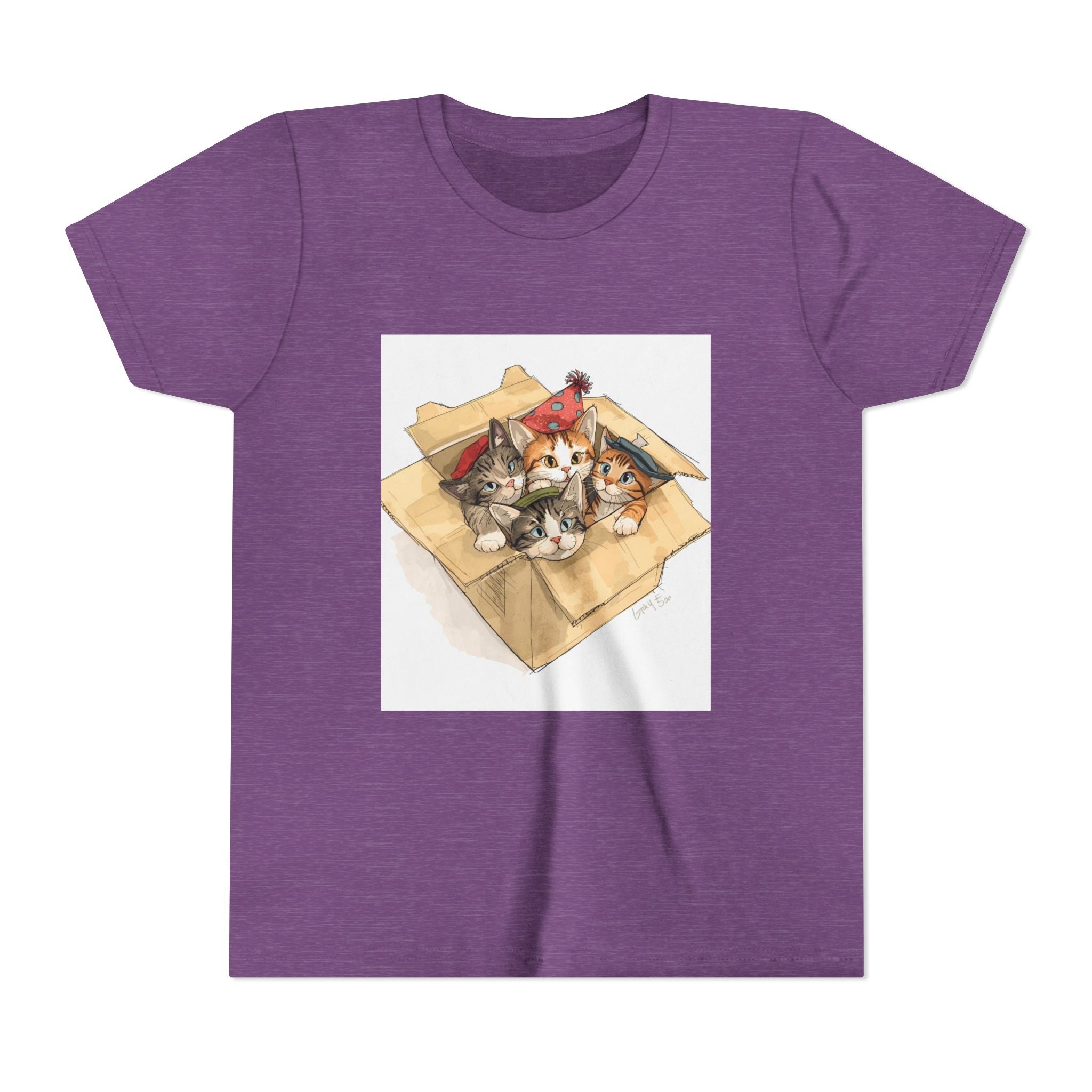 Cute Kittens In Box Youth Short Sleeve Tee