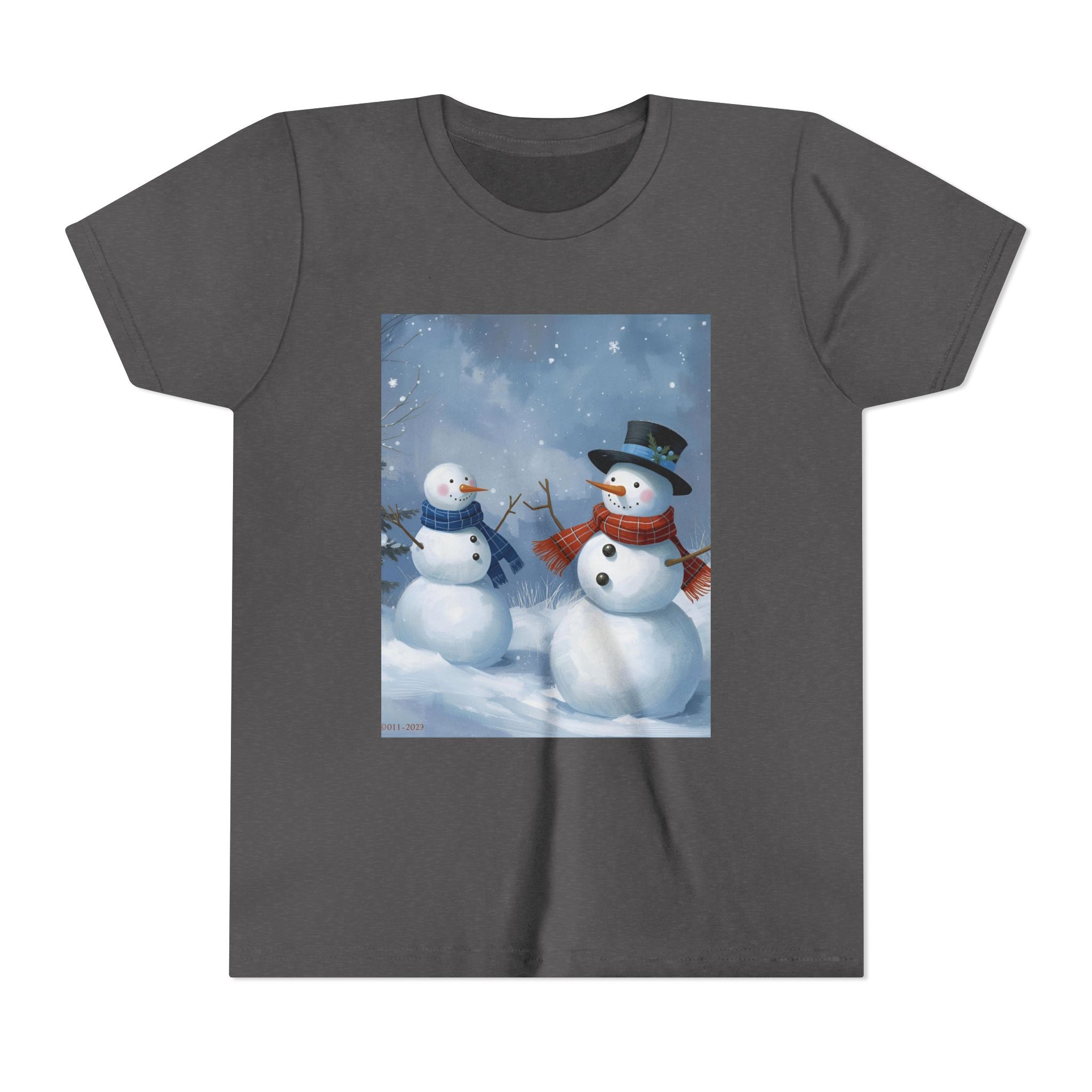 Christmas Snowman Family Youth Short Sleeve Tee