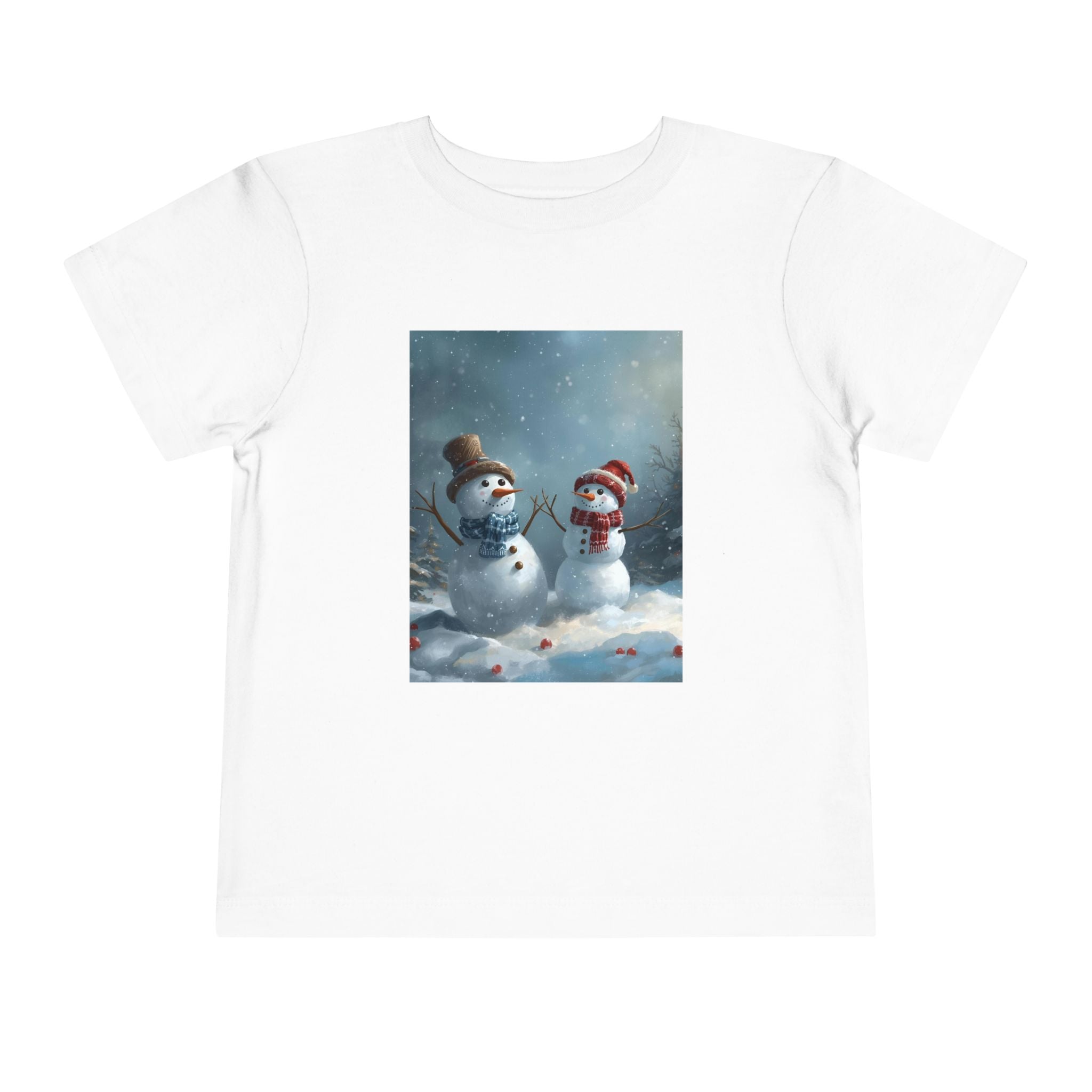 Toddler Christmas Snowman Winter Theme Tee, Cute Snowman Graphic Tee, Kids Short Sleeve Shirt, Holiday Outfit, Christmas Gift