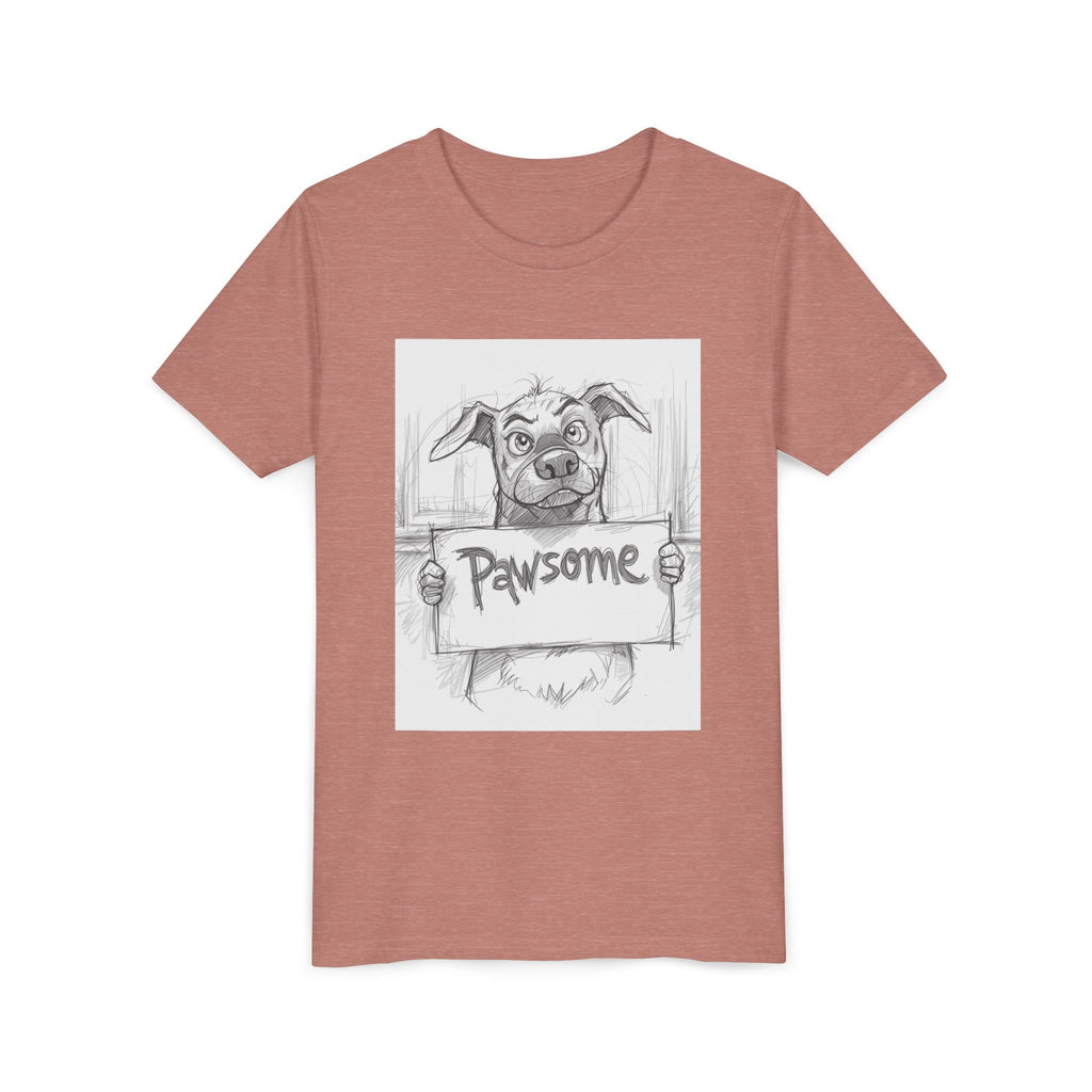 Pawsome Youth Tee - Adorable Dog Design, Gift for Animal Lovers, Birthday, Back to School, Fun Pet Shirt, Kids' Fashion