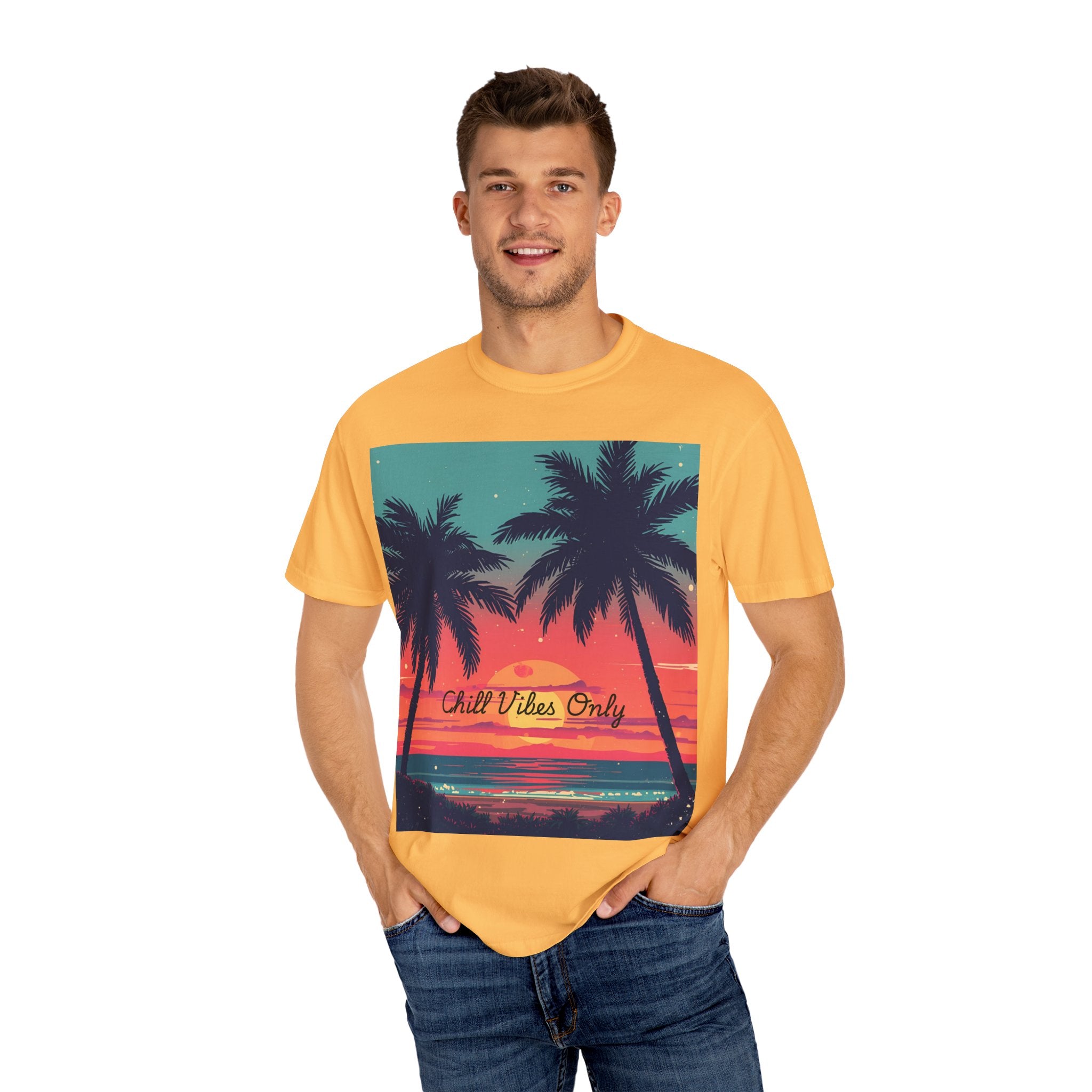 Tropical Sunset Unisex Garment-Dyed T-shirt