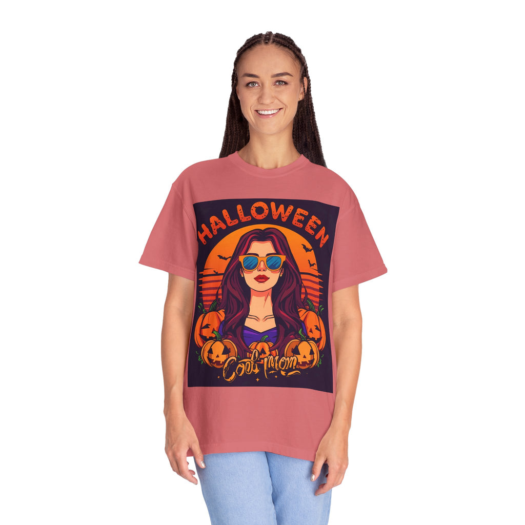 Halloween Cool Mom T-Shirt, Unisex Garment-Dyed Tee, Spooky Season Apparel, Fall Fashion, Halloween Costume Shirt