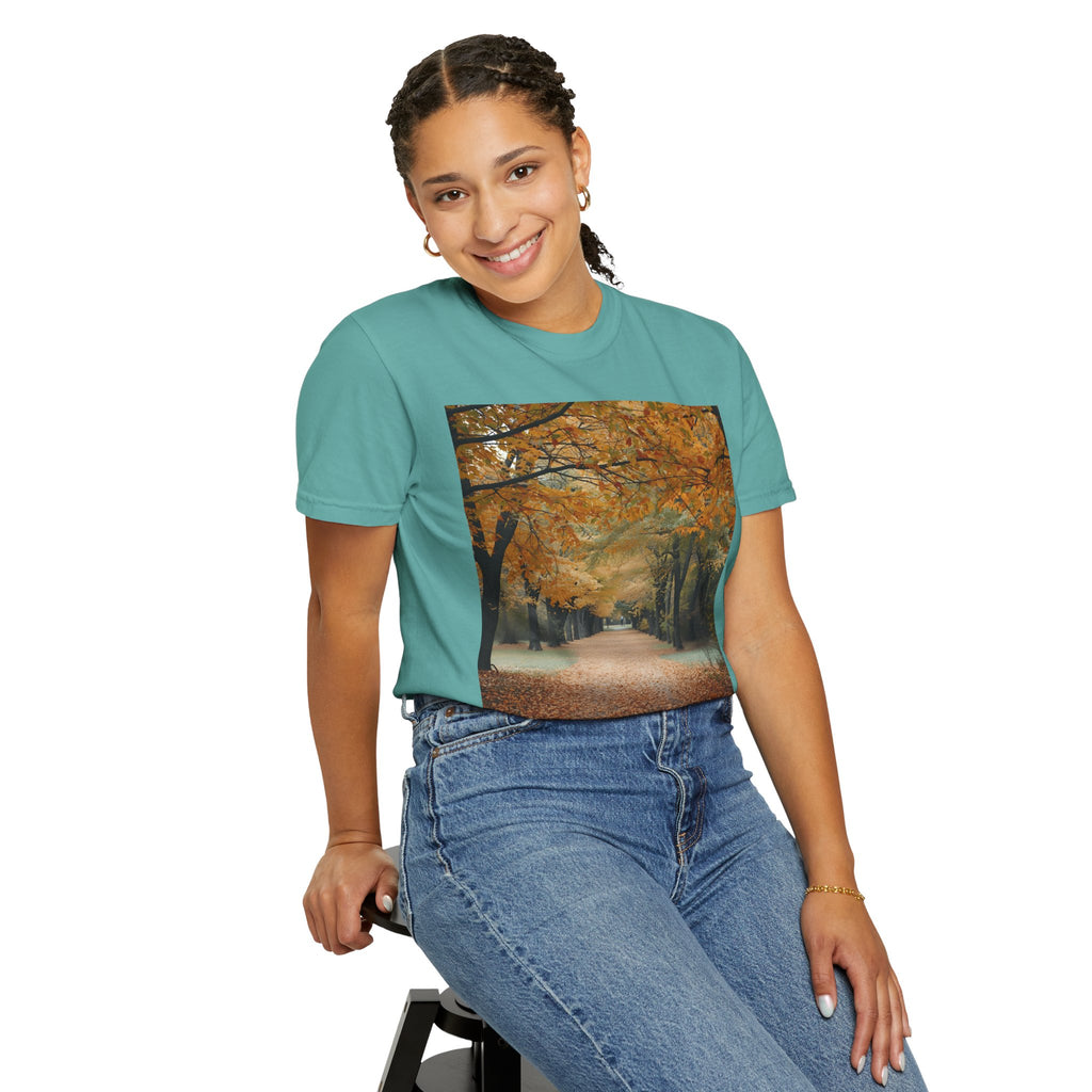Autumn Pathway T-Shirt | Nature Lover Gift, Fall Fashion, Unisex Tee, Seasonal Wear, Cozy Vibes