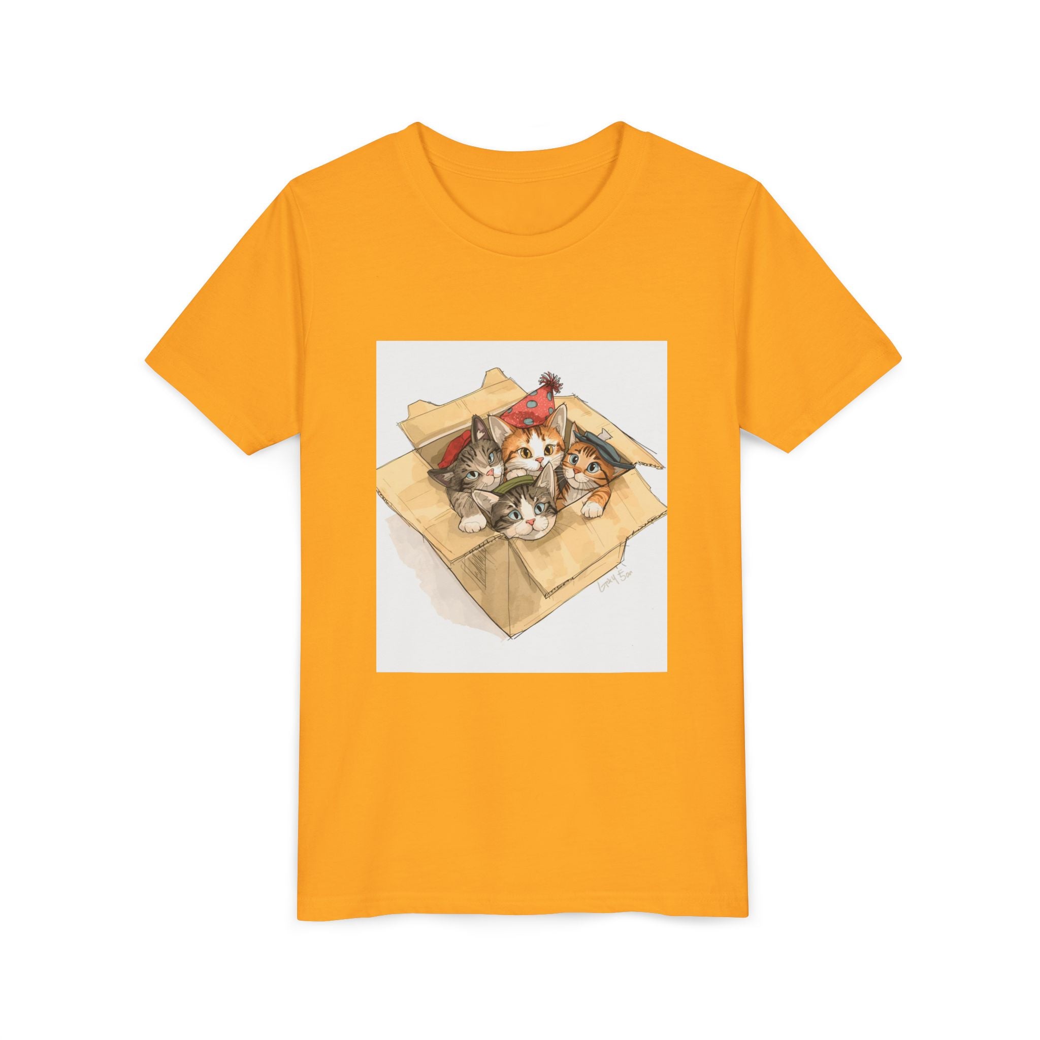 Cute Kittens In Box Youth Short Sleeve Tee
