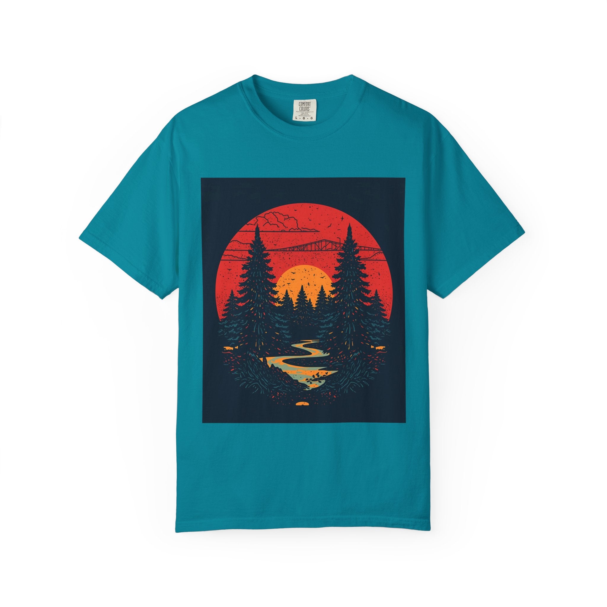 Nature Sunset Unisex T-shirt, Outdoor Adventure Tee, Camping Shirt, Hiking Gear, Mens and Womens Apparel