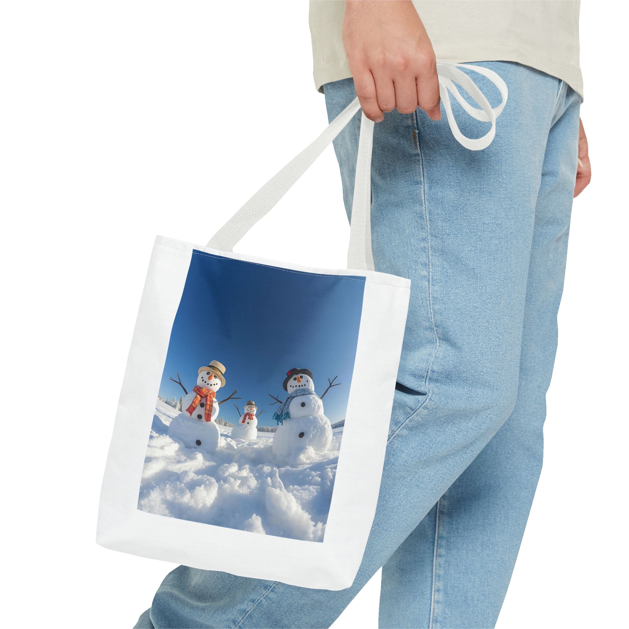 Festive Christmas Snowman Family Tote Bag (AOP)