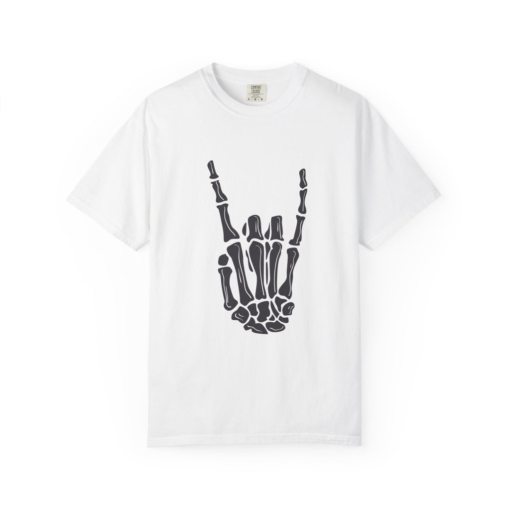 Skeleton Hand Rock On T-Shirt, Music Lover Apparel, Unisex Graphic Tee, Festival Outfit, Halloween Costume, Soft Cotton Shirt