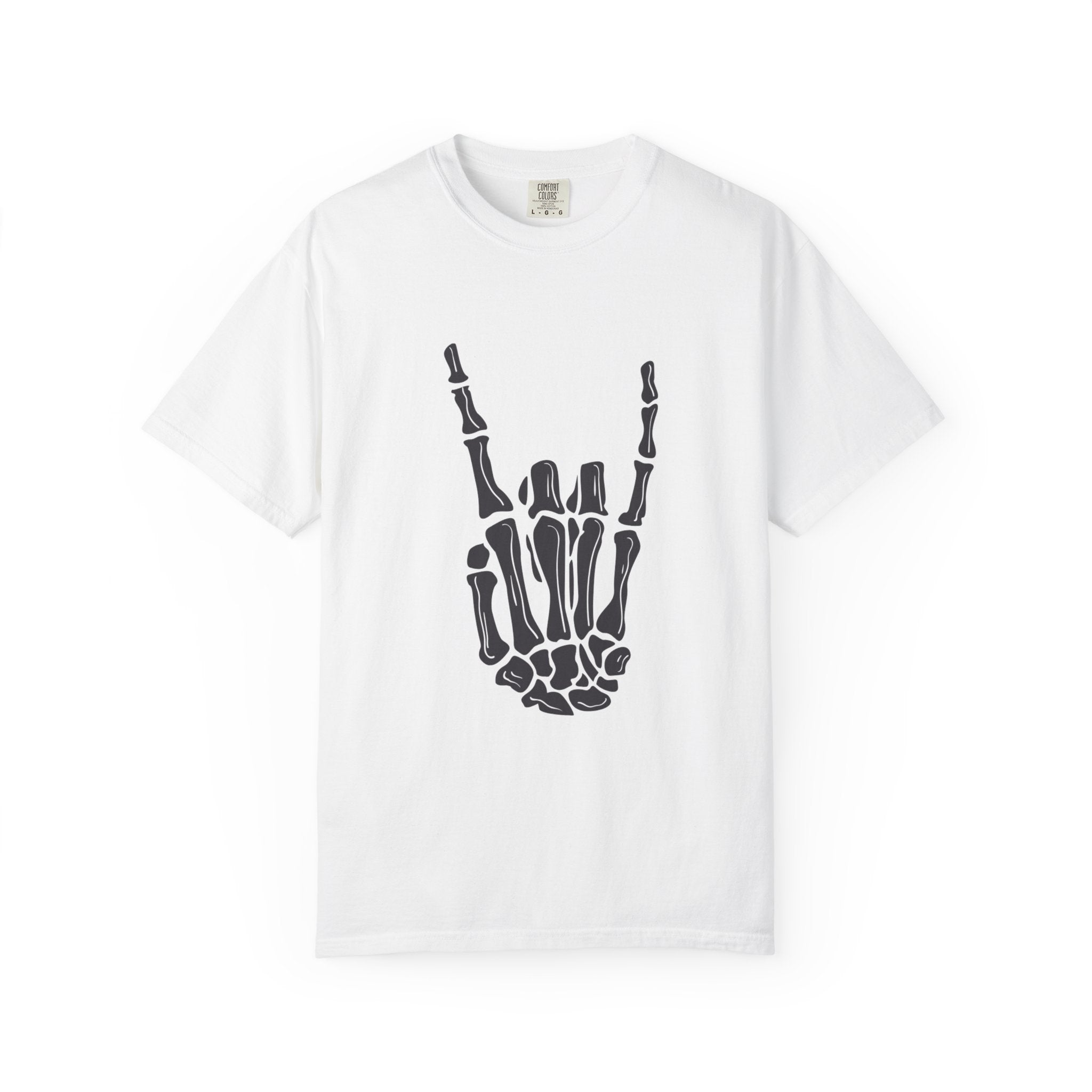 Skeleton Hand Rock On T-Shirt, Music Lover Apparel, Unisex Graphic Tee, Festival Outfit, Halloween Costume, Soft Cotton Shirt