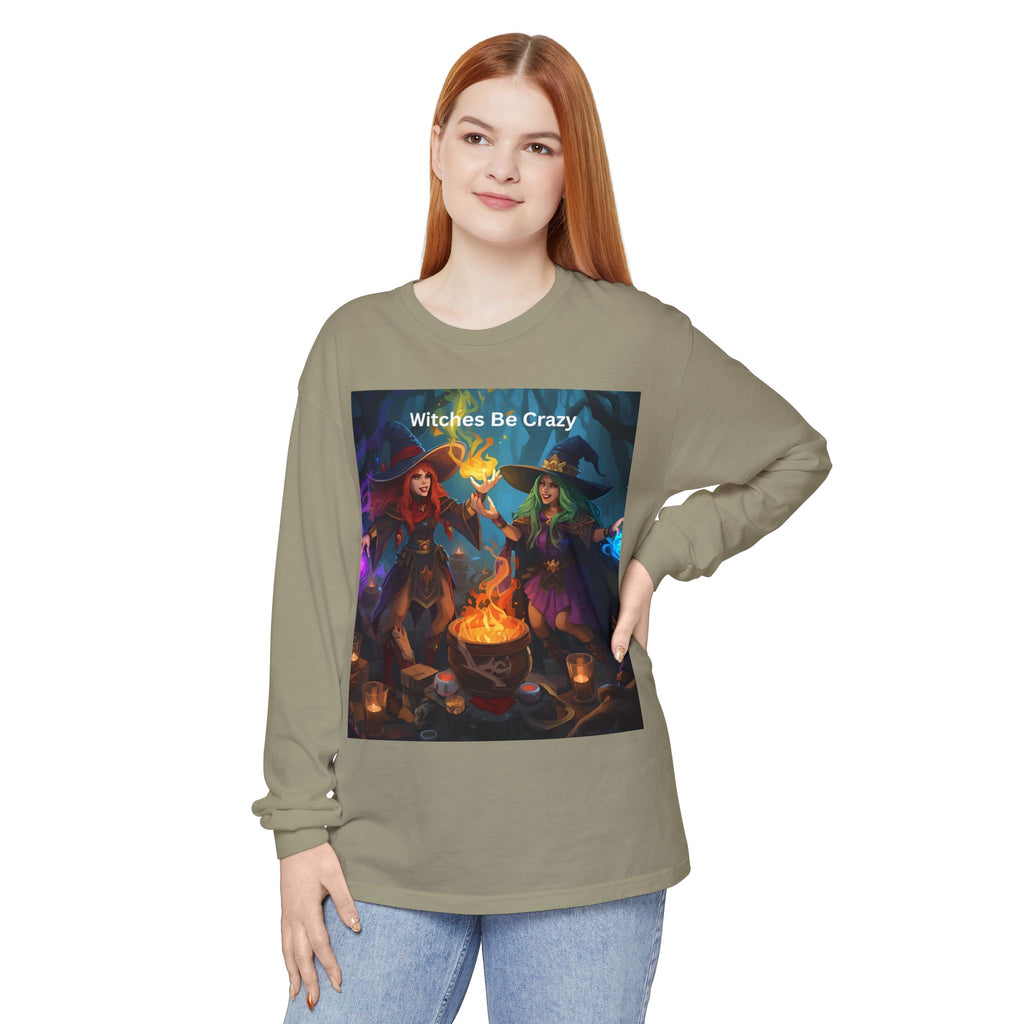 Spooky Halloween Witches Be Crazy Long Sleeve T-Shirt, Halloween Top, Witchy Apparel, Unisex Shirt, Spooky Gift, Casual Wear