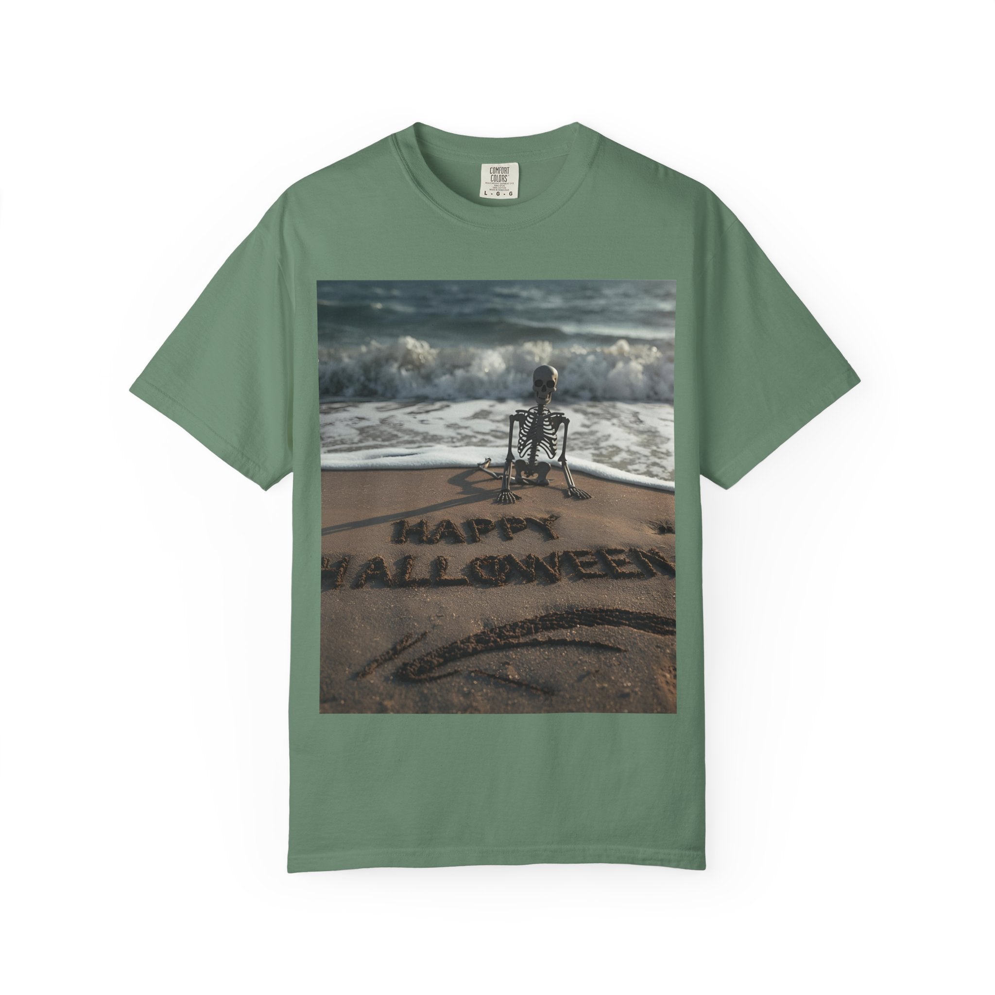 Halloween Beach Skeleton Vibes Unisex T-Shirt, Spooky Summer Tee, Fun Halloween Shirt, Beachwear, Casual Halloween Outfit