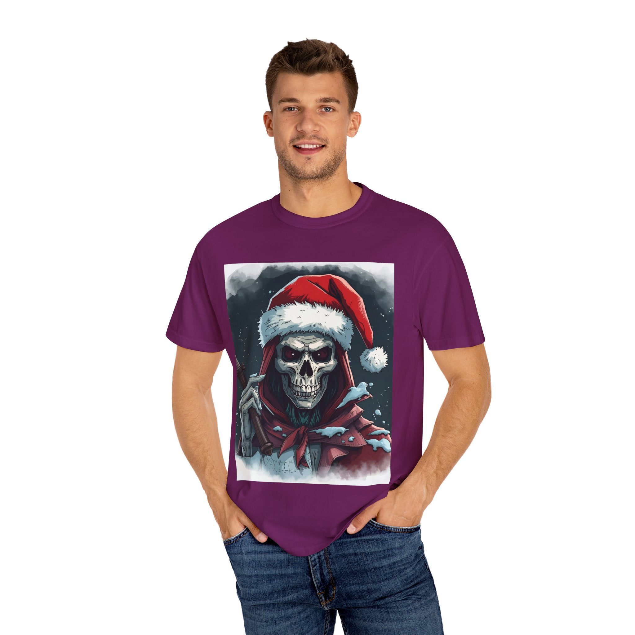 Christmas Skeleton T-Shirt, Unisex Holiday Tee, Funny Graphic Shirt, Unique Gift, Halloween & Christmas Apparel