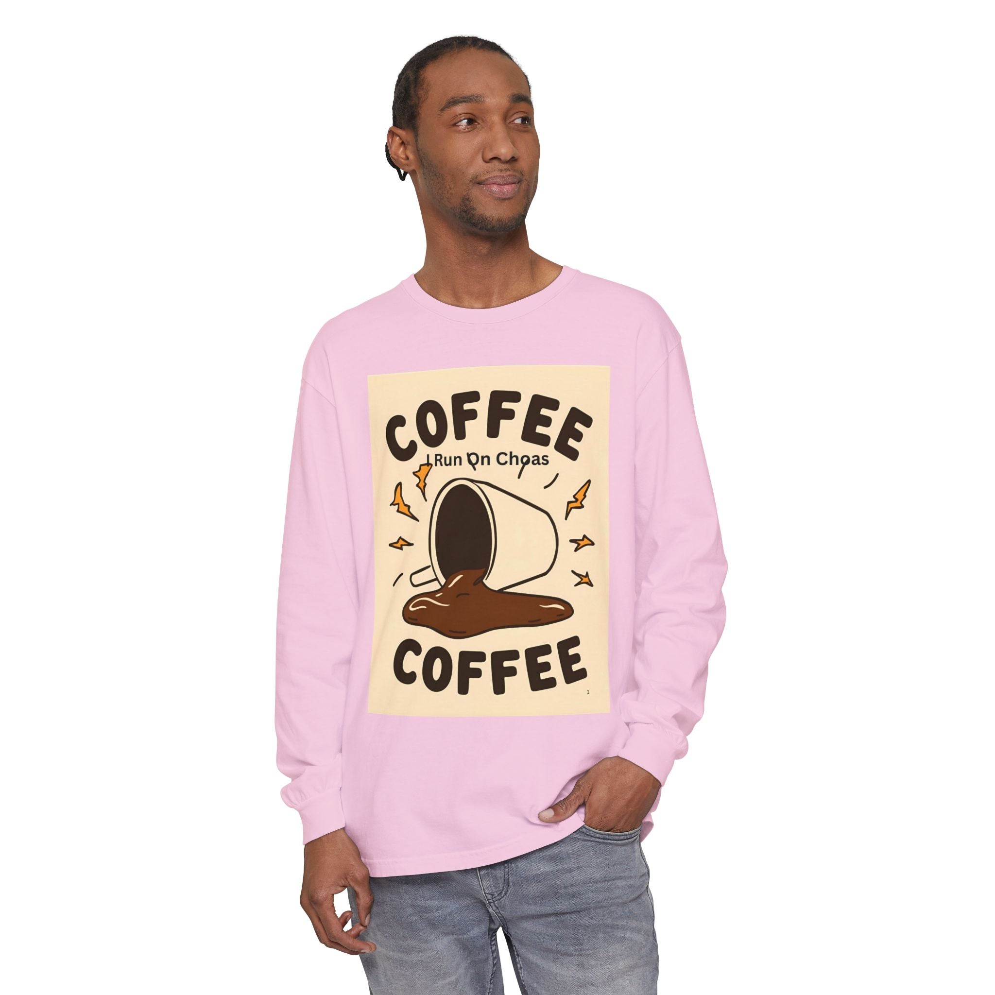 Coffee Coffee Unisex Garment-dyed Long Sleeve T-Shirt