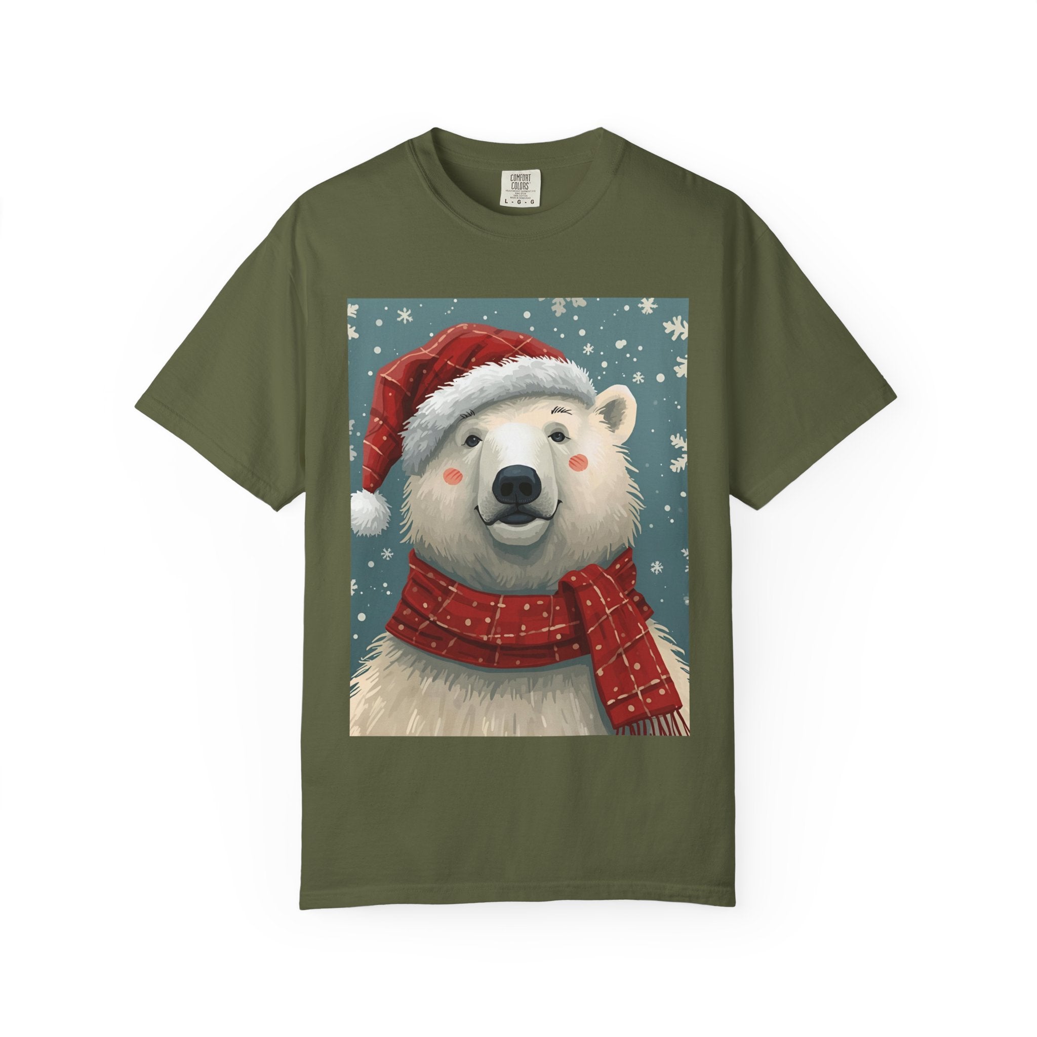Cozy Holiday Polar Bear T-Shirt, Christmas Tee, Unisex Shirt, Festive Apparel, Gift for Animal Lovers, Winter Wear