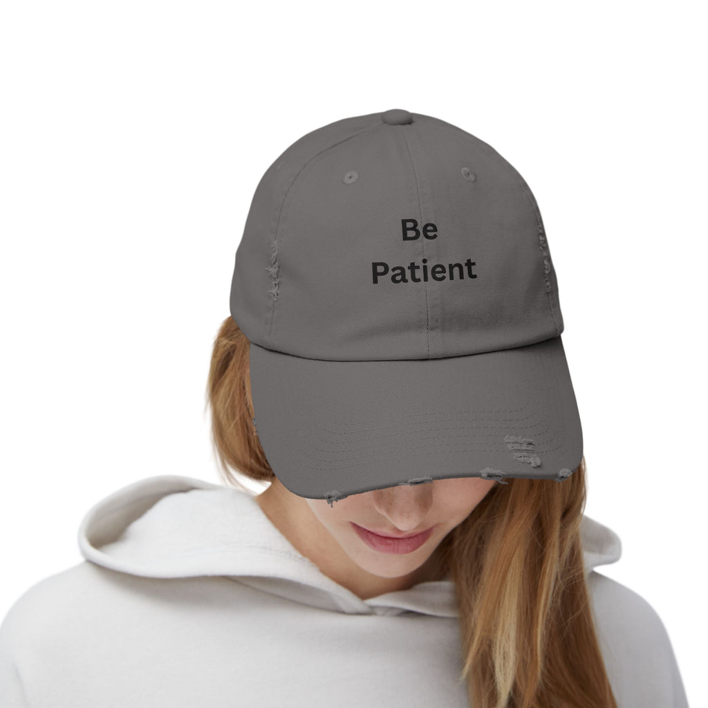 Distressed Cap with Inspirational Text, Casual Streetwear Hat, Gift for Friends and Family, Unisex Fashion Accessories, Relaxed Style Hat