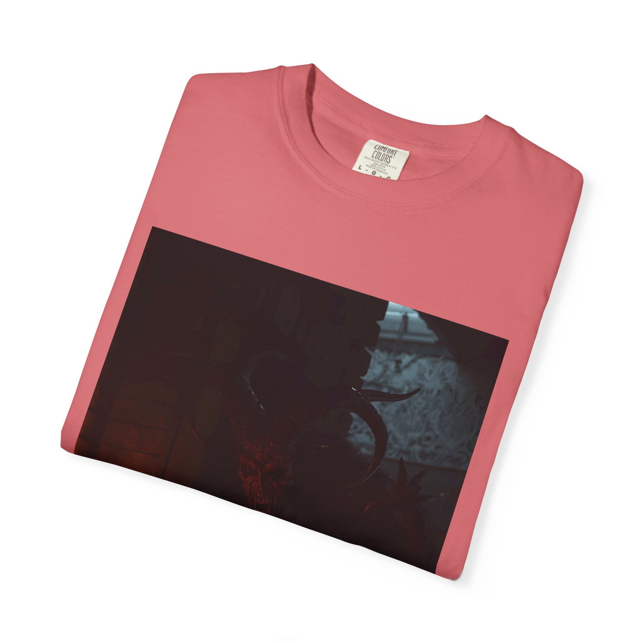 Spooky Halloween Pumpkin Shadow Unisex Garment-Dyed T-shirt