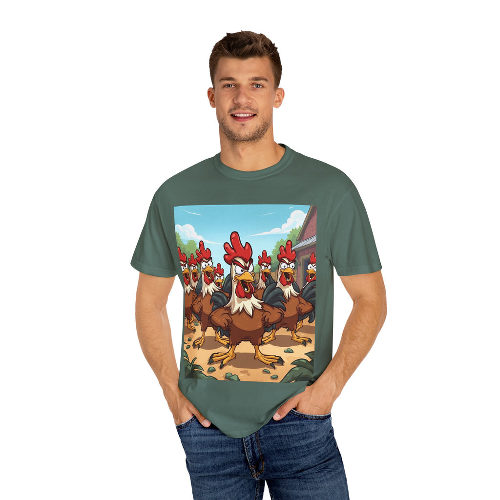Funny Chicken Graphic Tee, Animated Rooster Shirt, Quirky Farm Animal Apparel, Gift for Chicken Lovers, Casual Wear for All