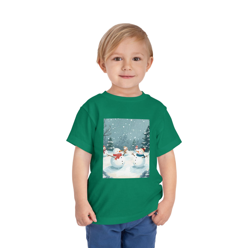 Festive Christmas Snowman Toddler Short Sleeve Tee