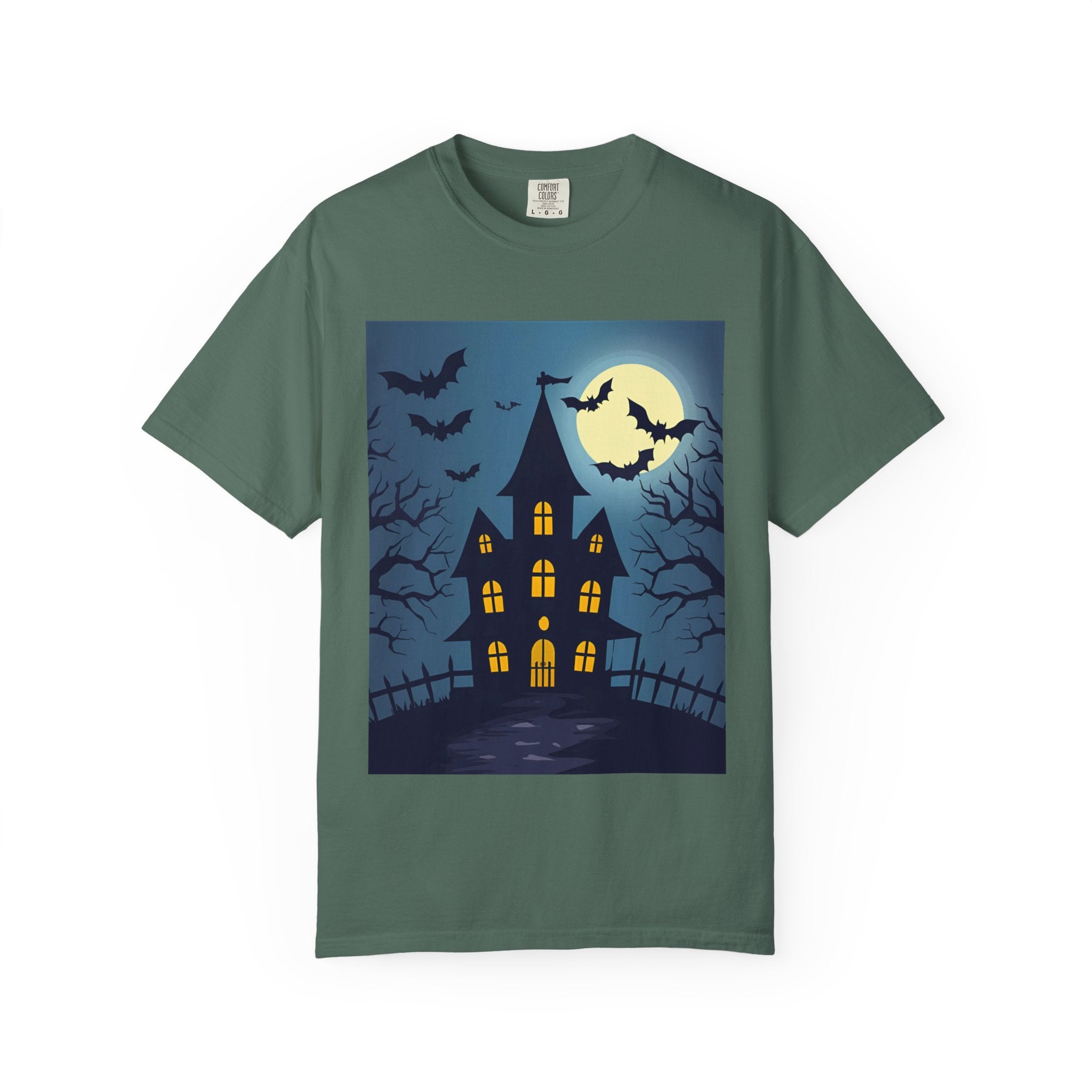 Haunted House T-Shirt, Spooky Halloween Tee, Unisex Shirt, Fall Apparel, Ghostly Graphic Tee, October Celebration Outfit