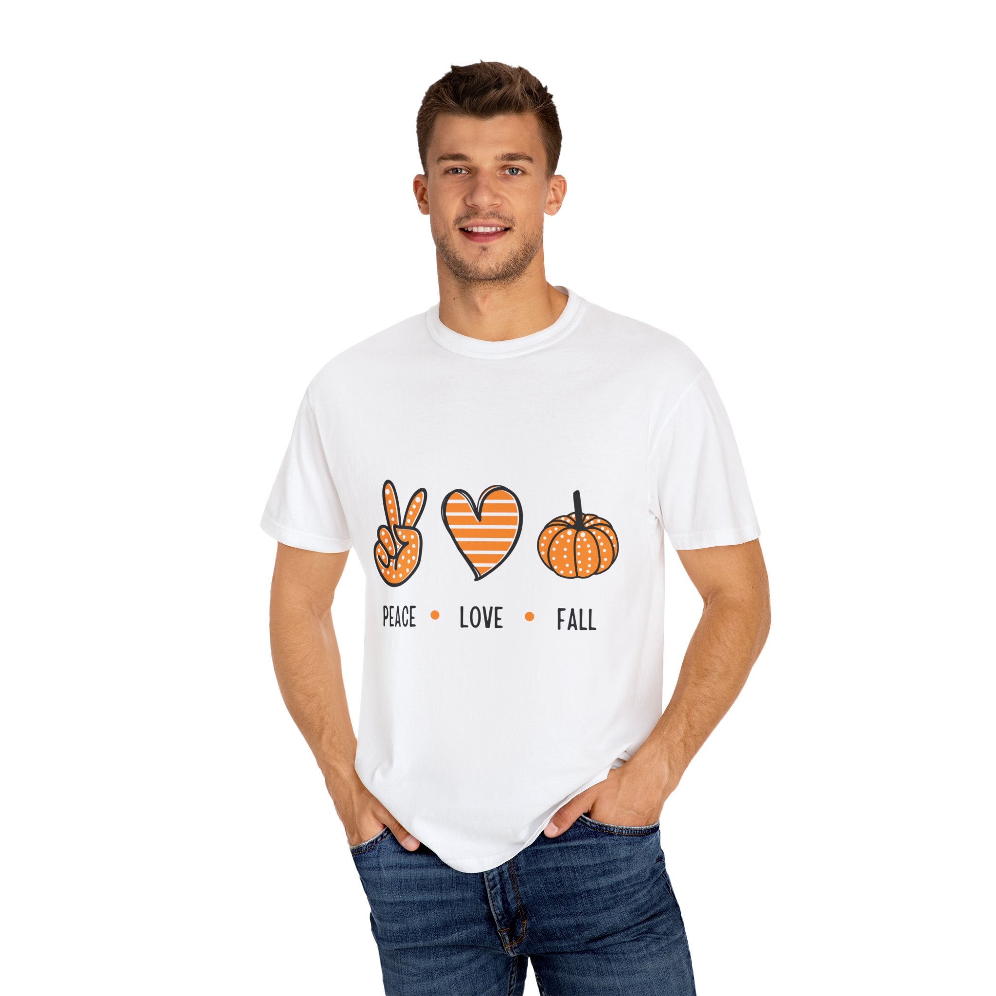 Autumn Vibes T-Shirt, Peace Love Fall Tee, Unisex Fall Shirt, Casual Harvest Top, Thanksgiving Gift, Cozy Seasonal Wear