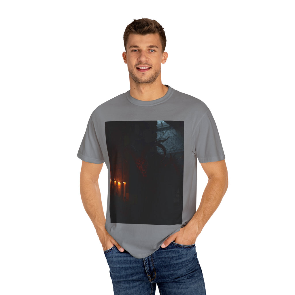 Spooky Halloween Pumpkin Shadow Unisex Garment-Dyed T-shirt