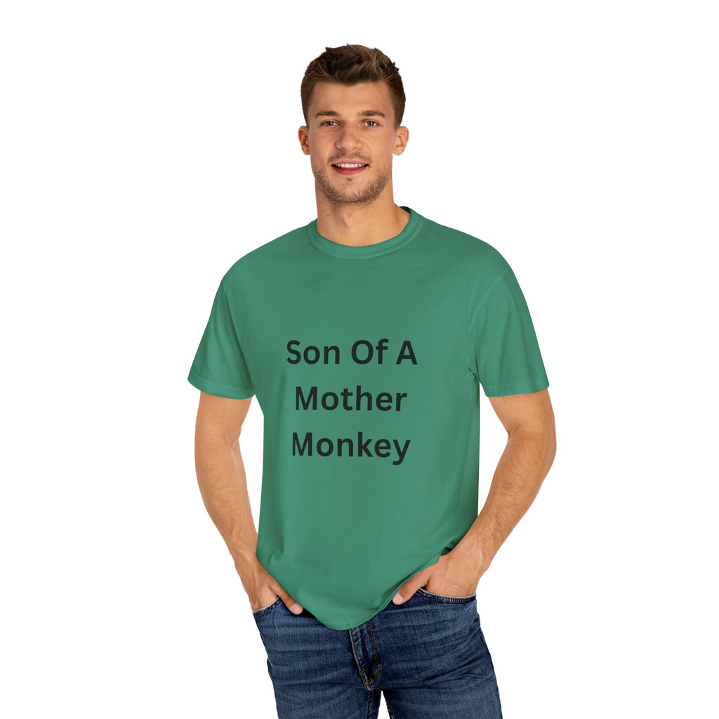 Unisex Humor T-shirt - "Son Of A Mother Monkey" - Funny Gift for Moms, Casual Wear, Birthday Gift, Eco-Friendly Tee, Unique Gift Idea