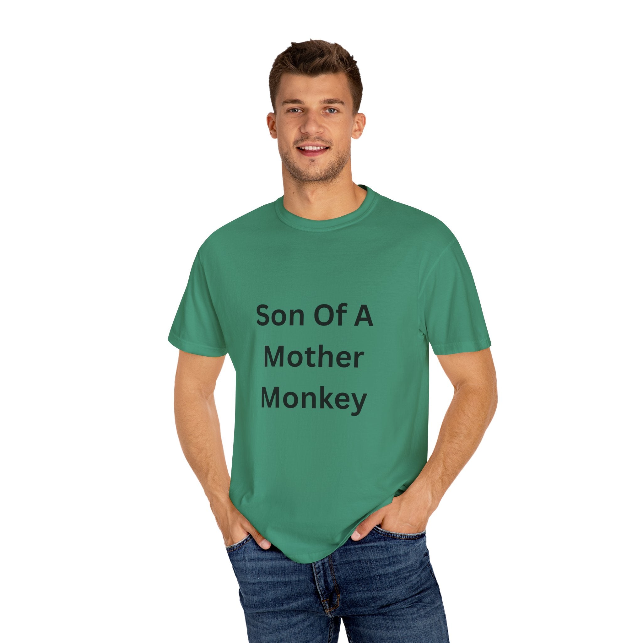 Unisex Humor T-shirt - "Son Of A Mother Monkey" - Funny Gift for Moms, Casual Wear, Birthday Gift, Eco-Friendly Tee, Unique Gift Idea