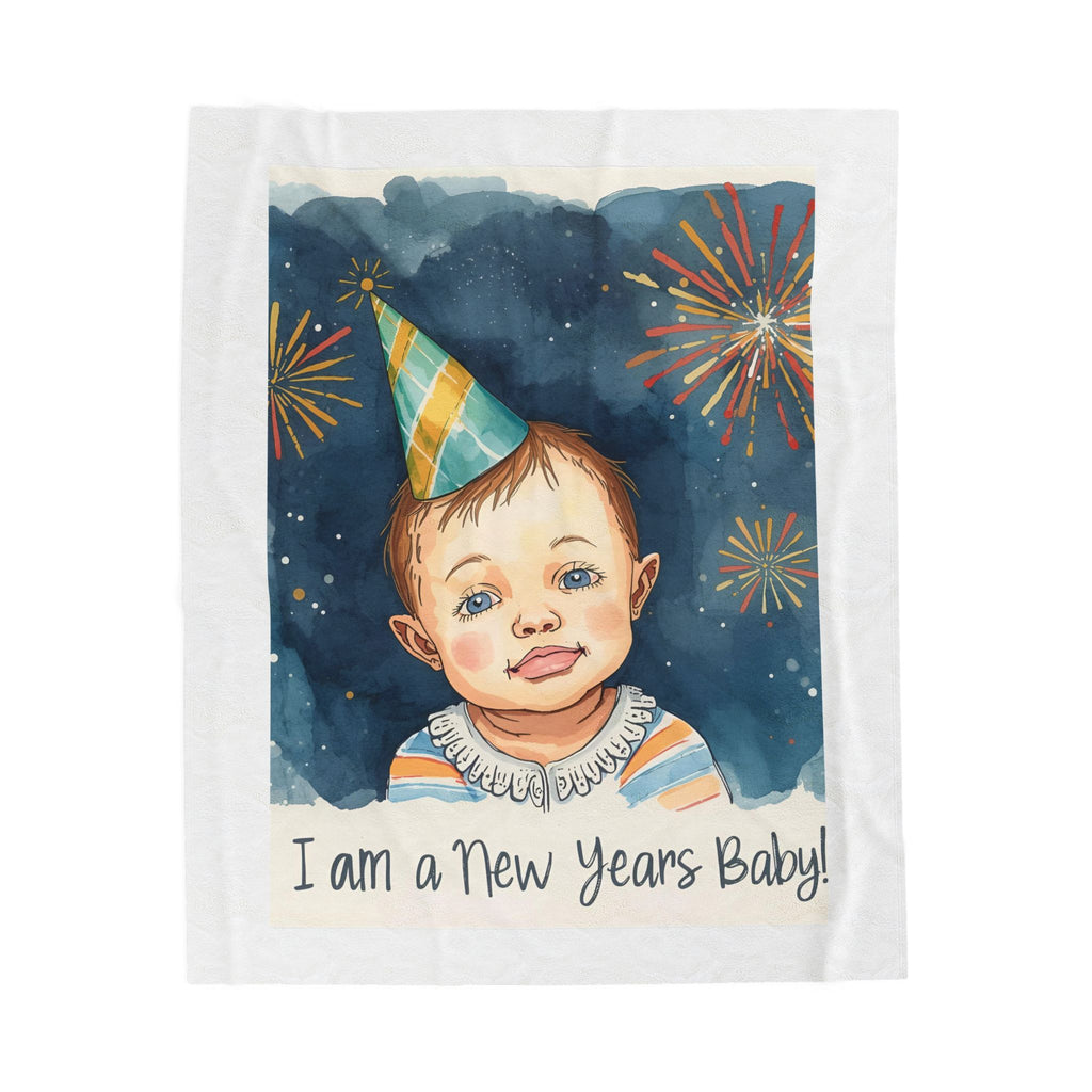 I Am A New Years Baby Velveteen Plush Blanket